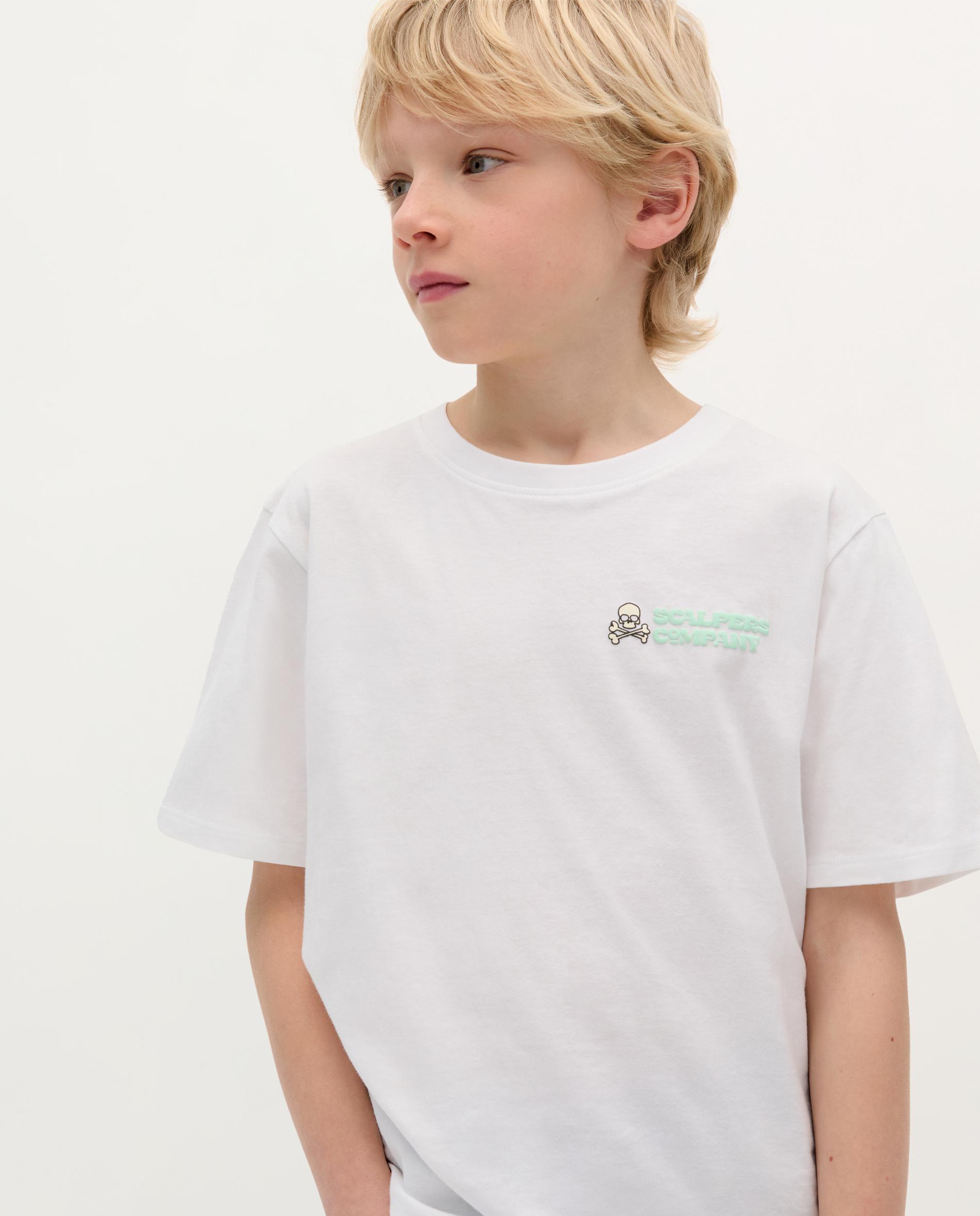 T-shirt Infantil em Algodão de Manga Curta Branco-1