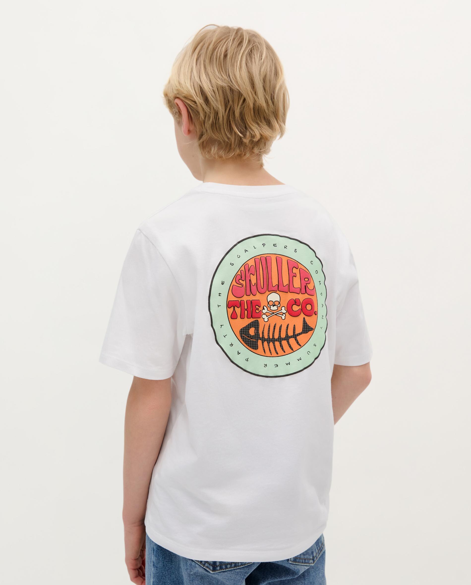 T-shirt Infantil em Algodão de Manga Curta Branco-2