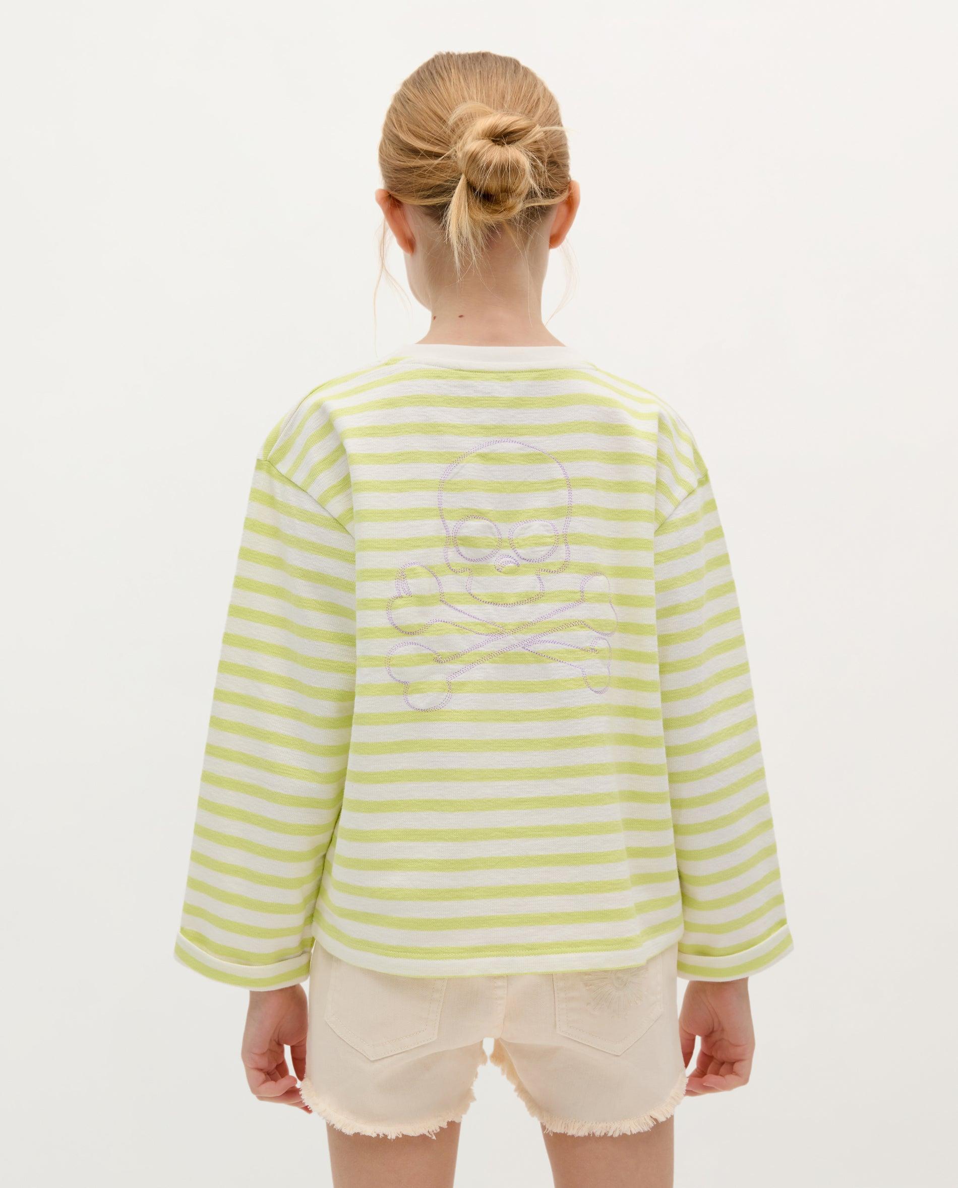 T-shirt Infantil de Algodão às Riscas Scalpers Amarelo-2