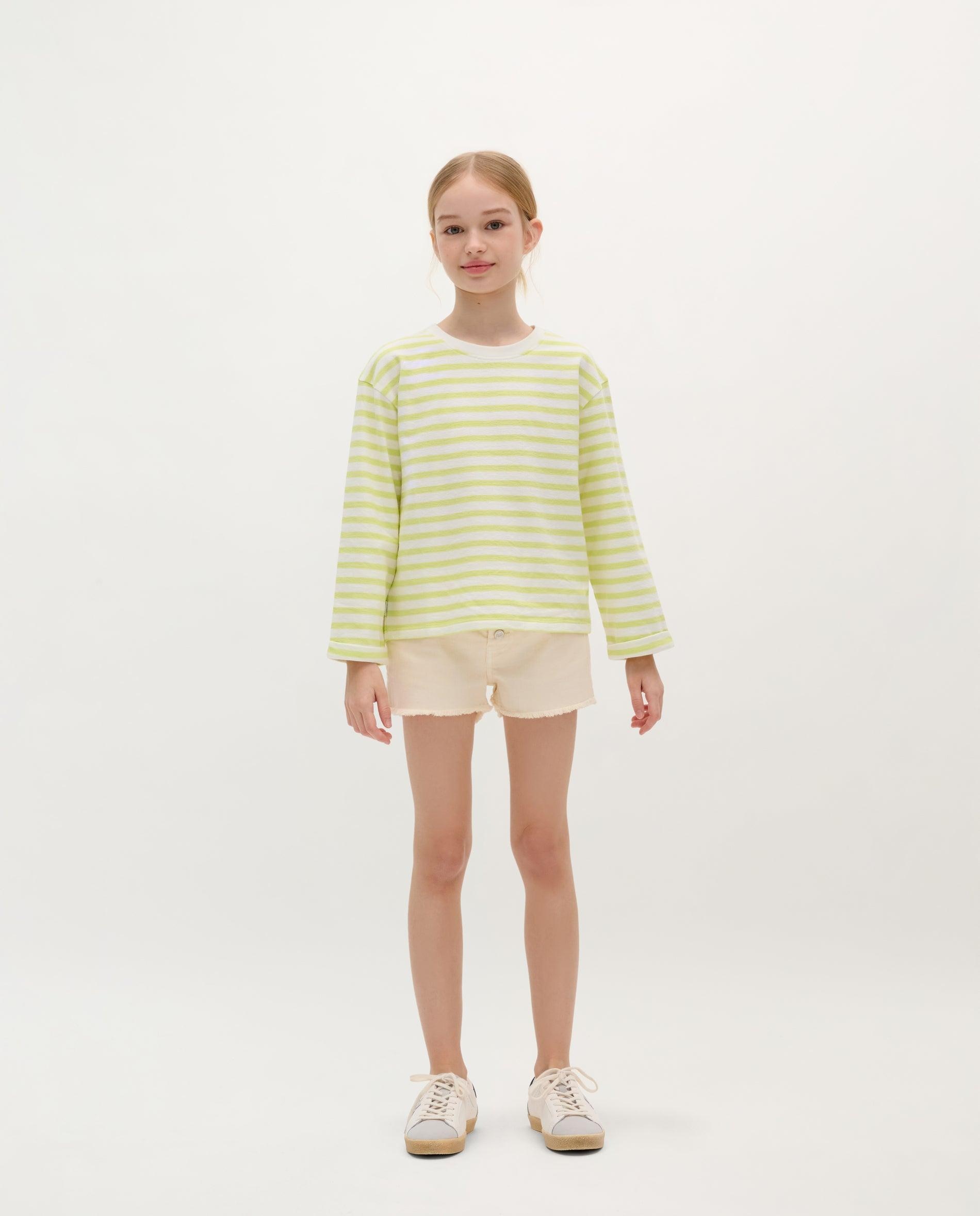 T-shirt Infantil de Algodão às Riscas Scalpers Amarelo-3