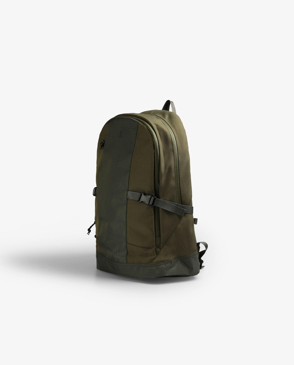 Mochila com Duplo Compartimento e Alças Ajustáveis Caqui-3