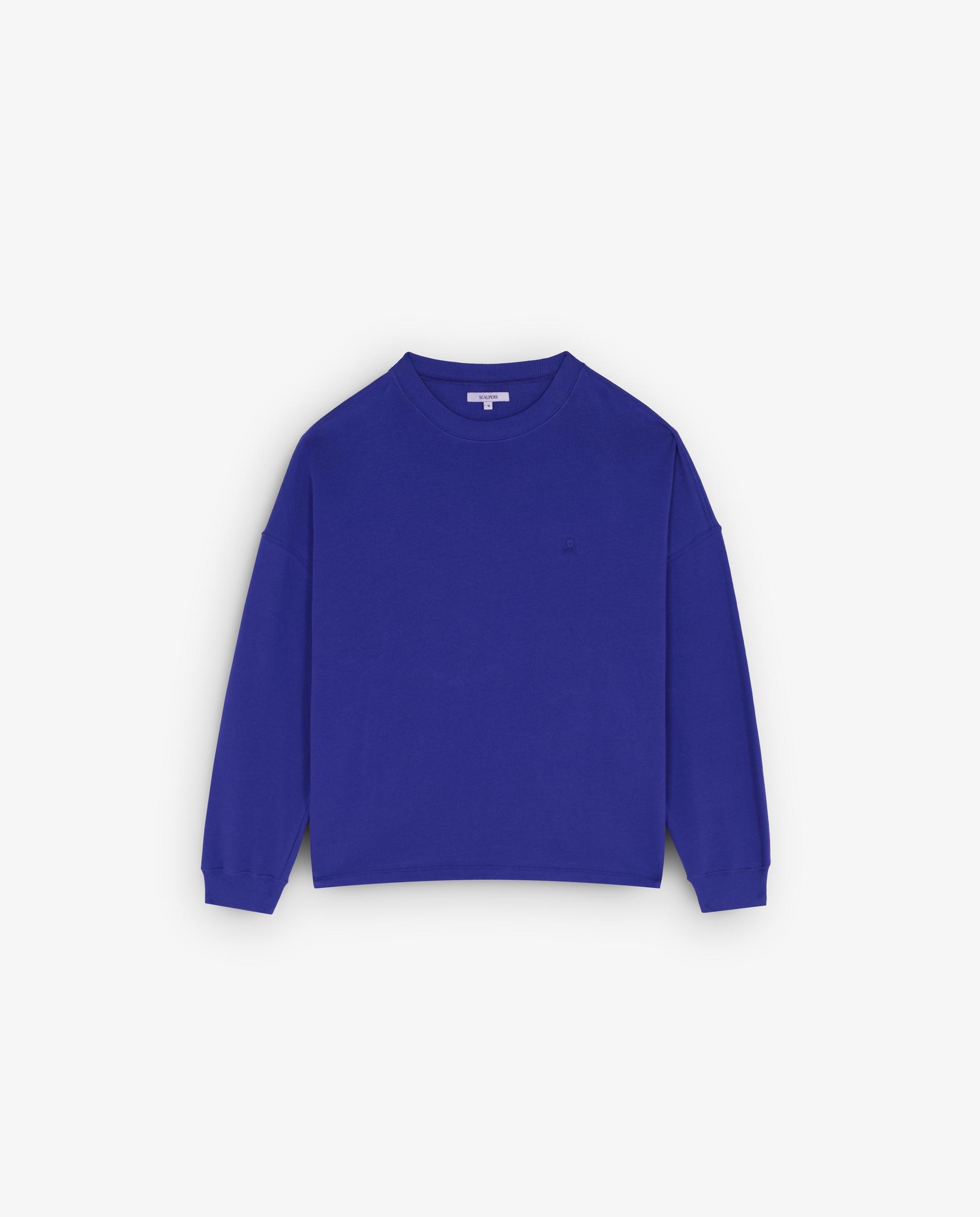 Sweatshirt Oversize com Caveira Bordada Roxo-4