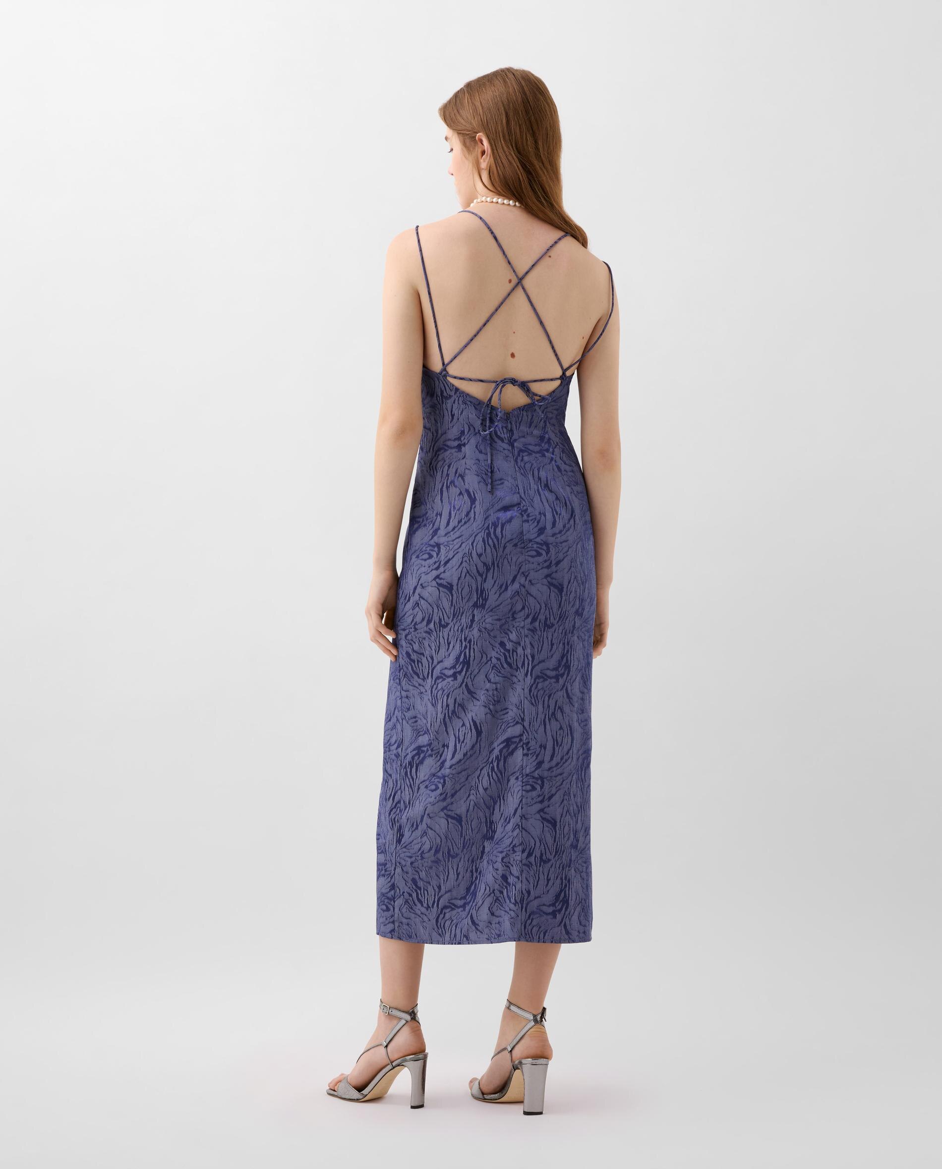 Vestido Midi com Abertura Lateral Azul-2
