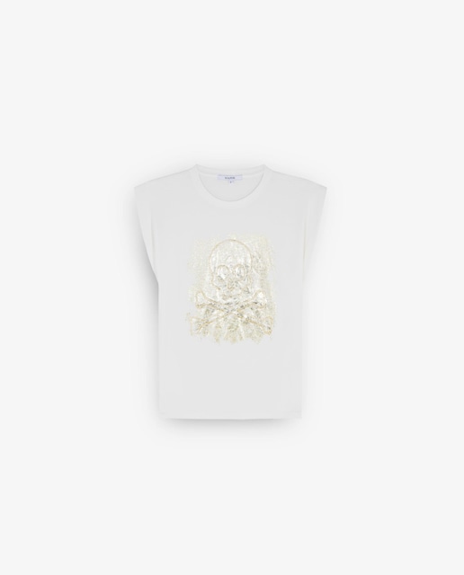 Imagem 0 de T-shirt em Algodão de Mangas com Pregas