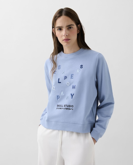 Imagem 0 de Sweatshirt de Algodão com Letras Bordadas