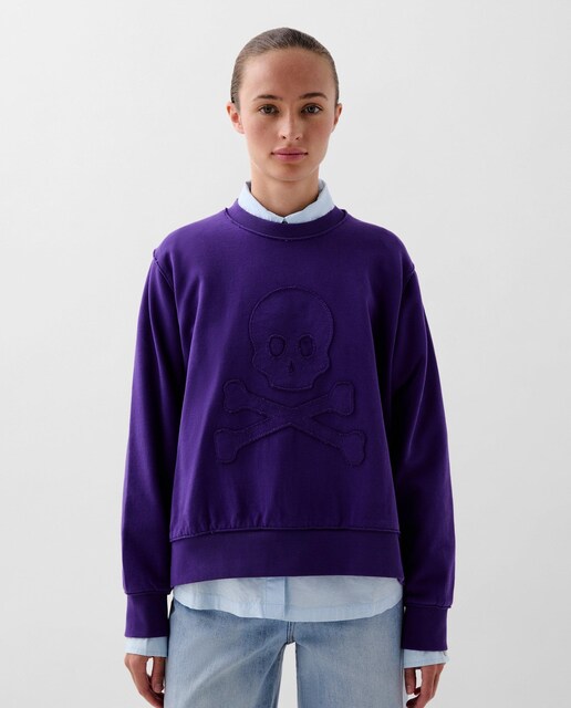 Imagem 0 de Sweatshirt em Algodão de Punhos com Acabamento em Malha Rib