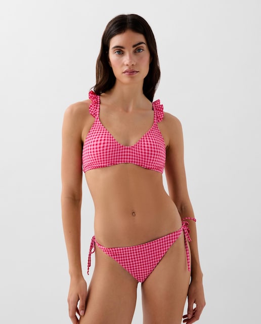 Imagem 0 de Biquíni com Estampado Vichy e Folhos