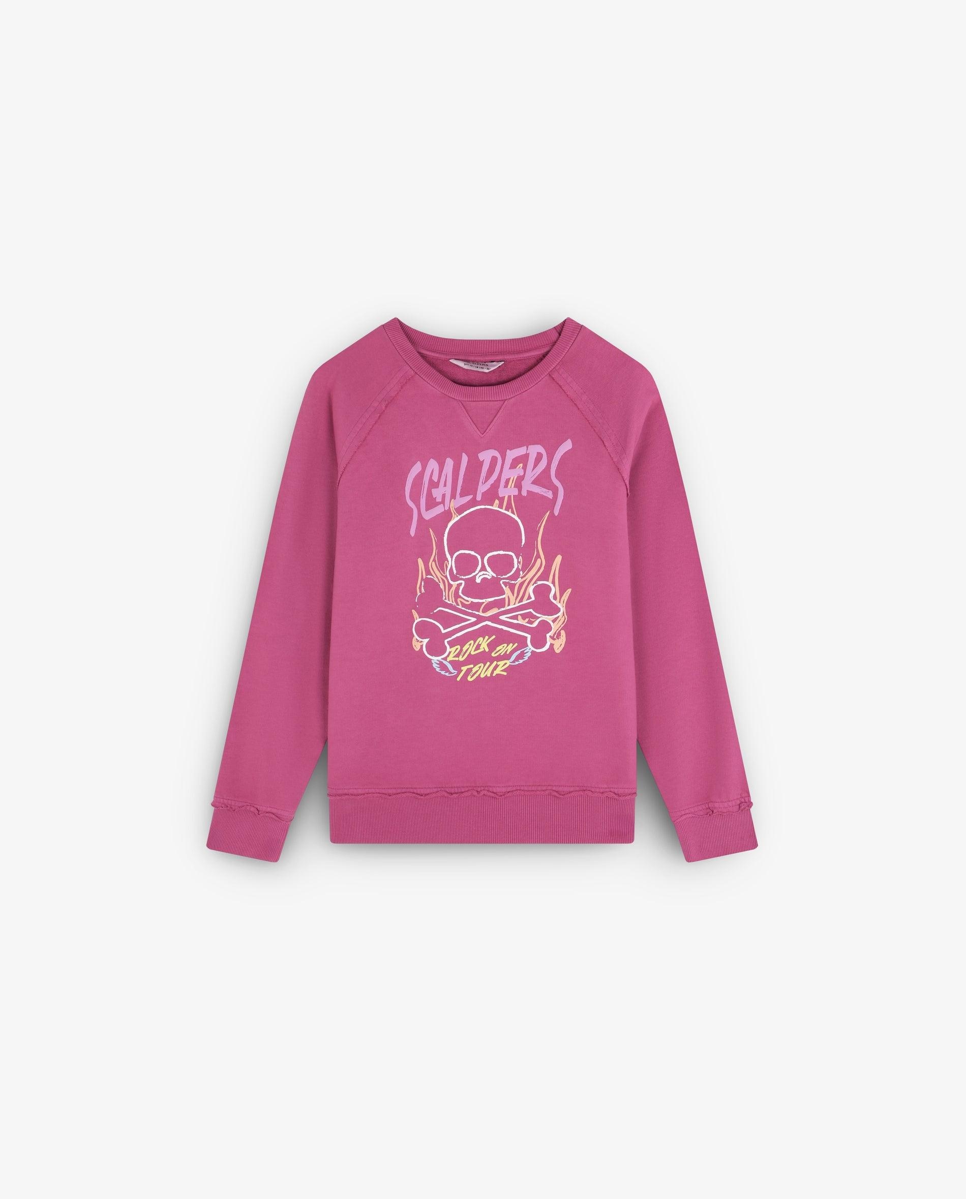Sweat Infantil de Algodão com Desenho Frontal de Caveira Rosa-1