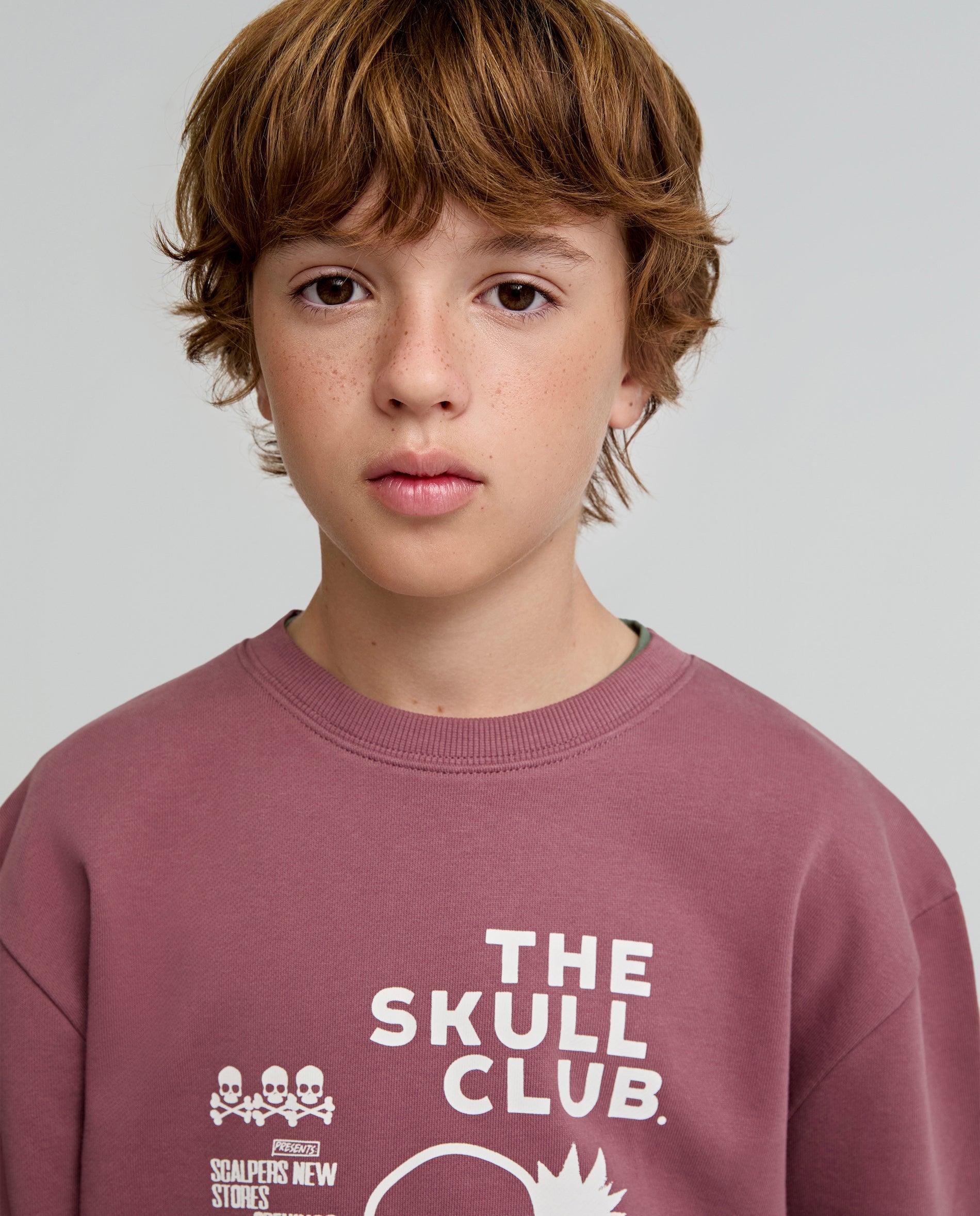 Sweatshirt de Algodão com Ajuste Regular para Criança Scalpers Grená-2