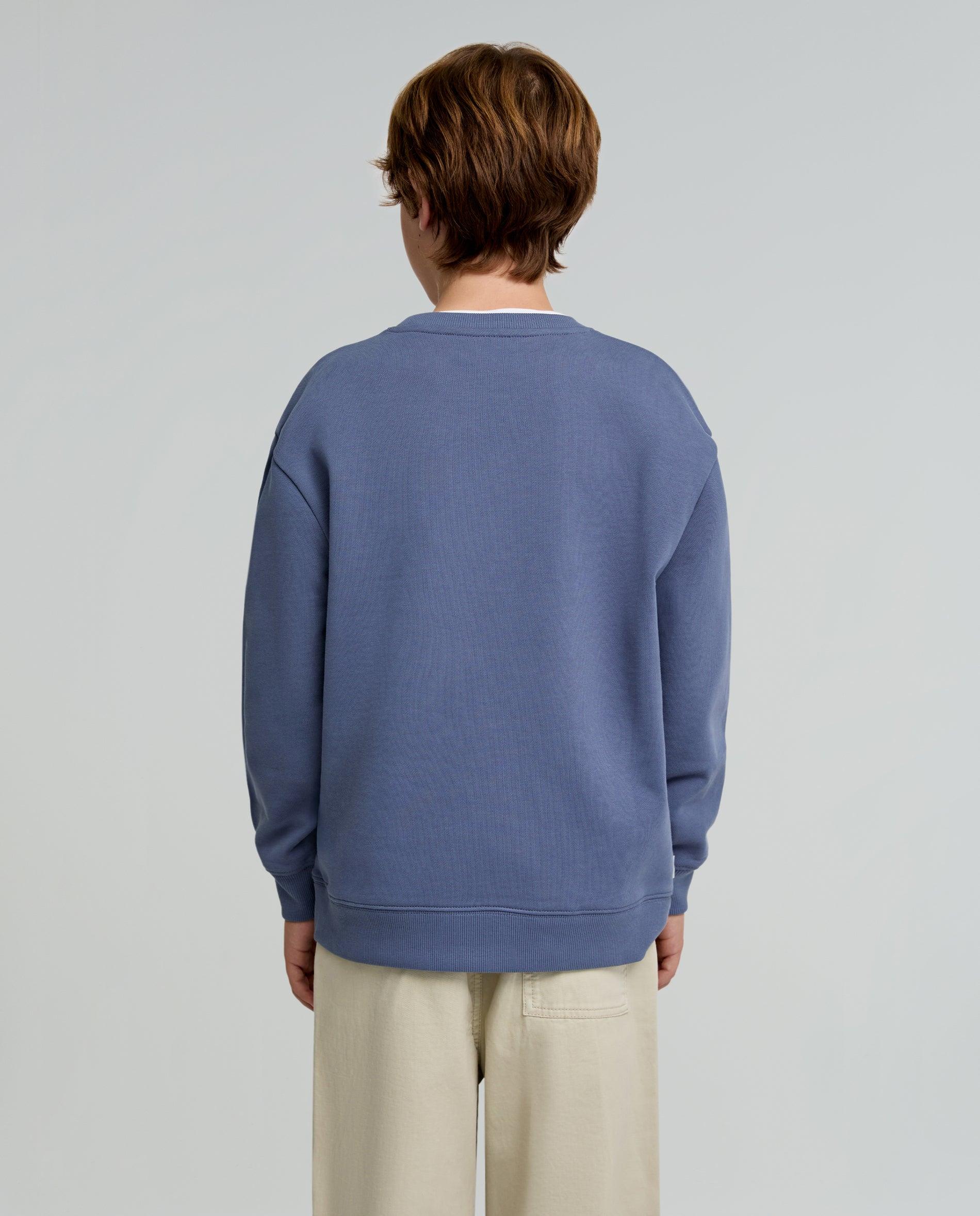 Sweatshirt Infantil Regular Fit de Algodão Azul-marinho-2