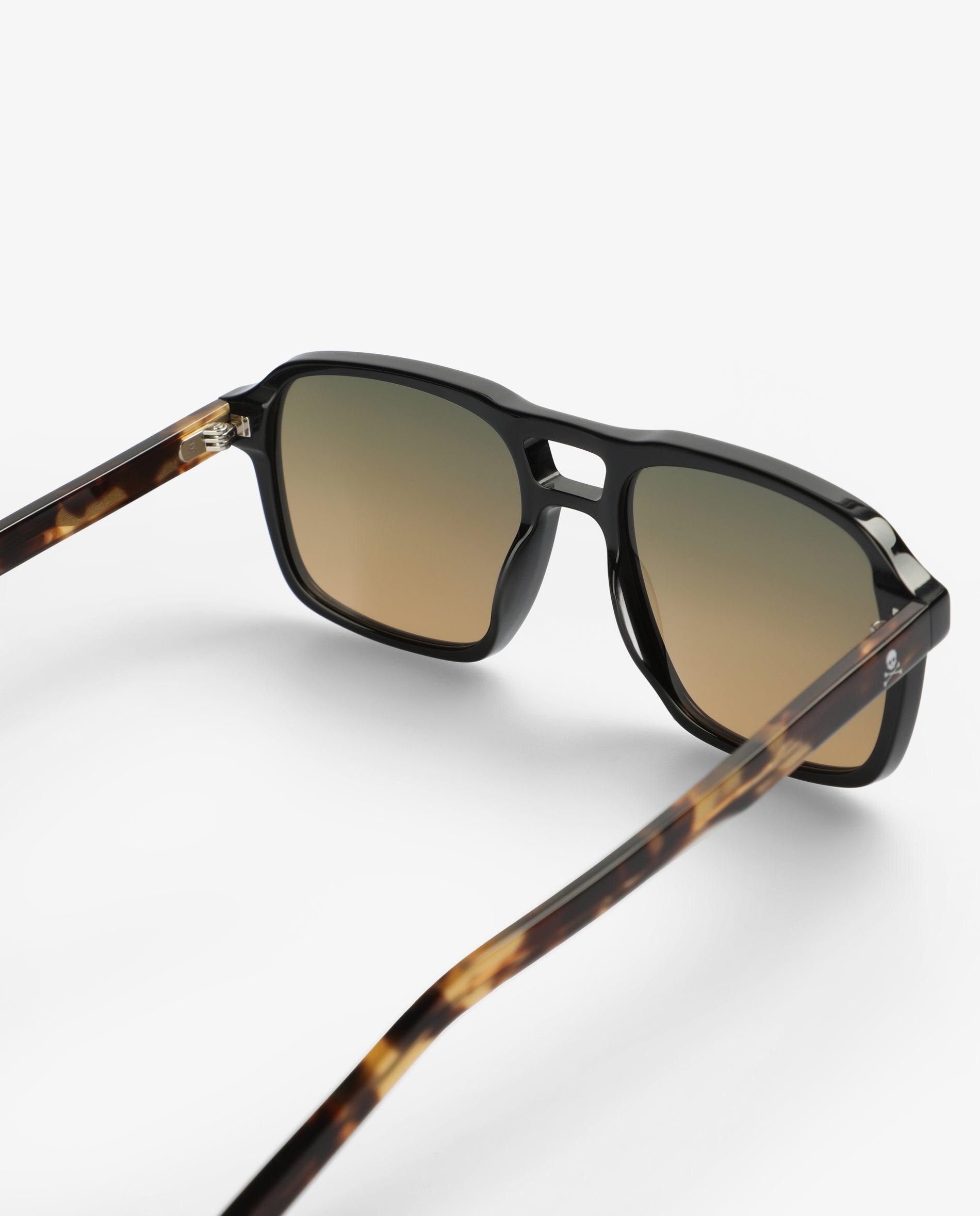 Óculos de Sol de Acetado com Armação Retangular Preto-3
