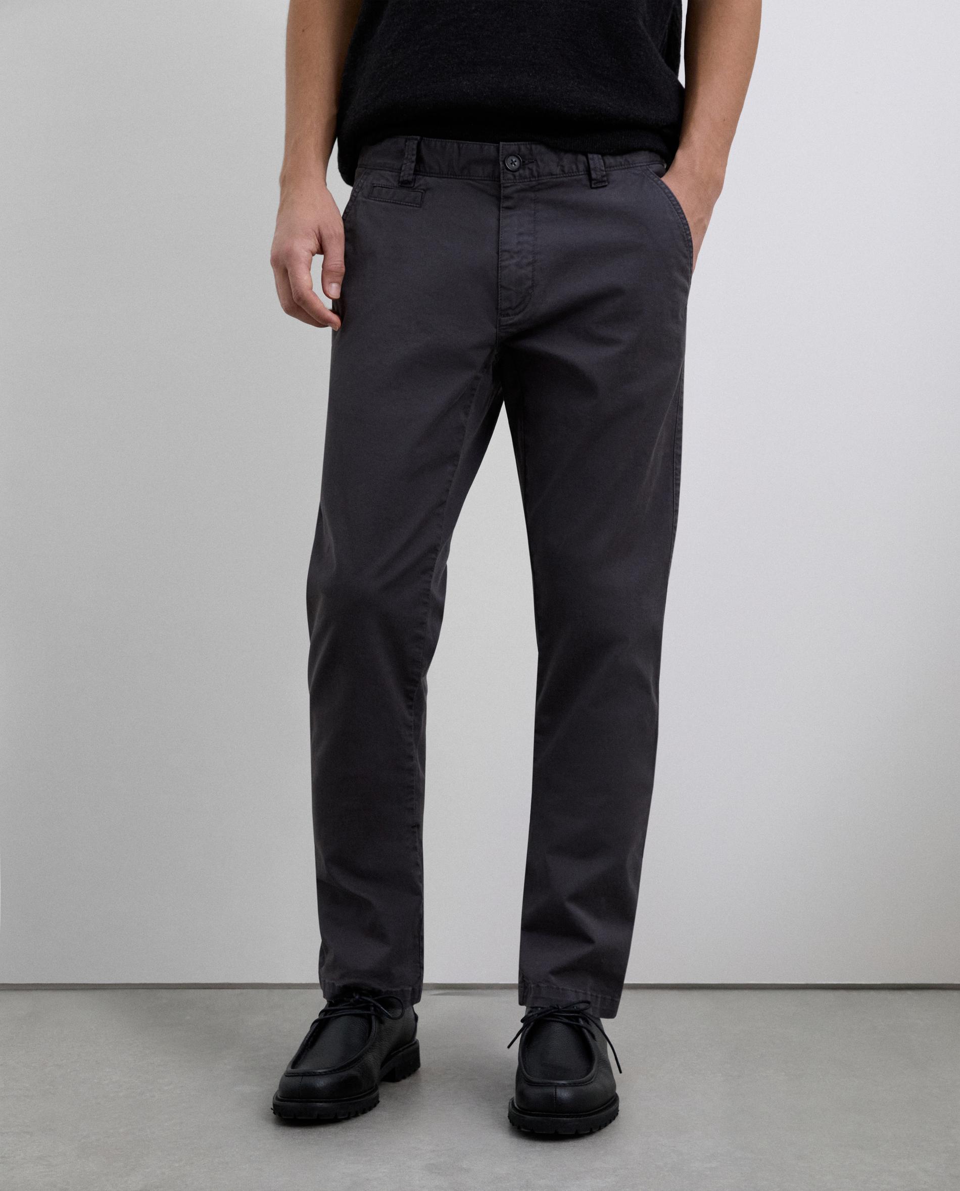 Calças Chino Regular Fit com Bolsos Laterais e Posteriores Navy-2