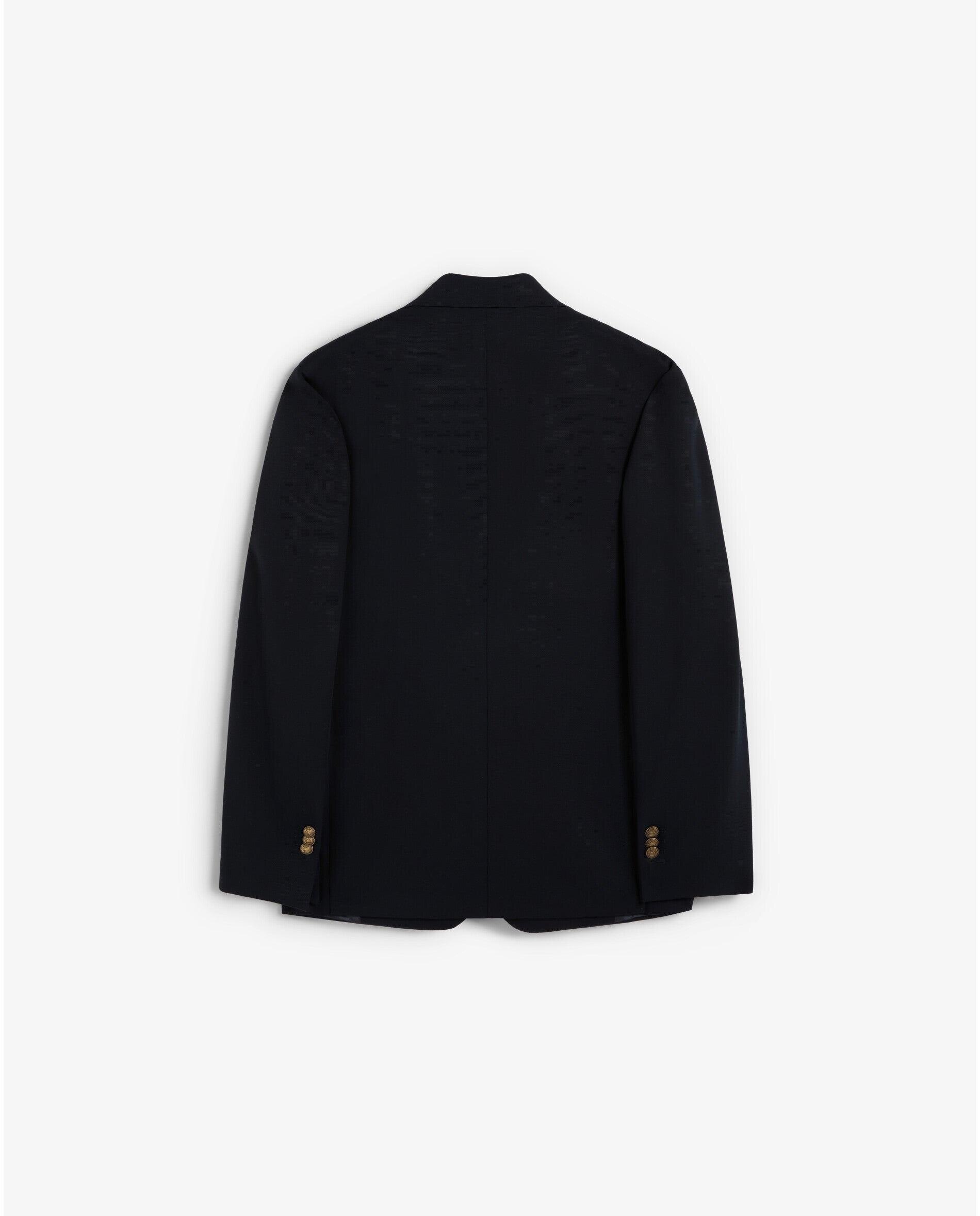 Blazer de Lã com Fecho de Botão Navy-2
