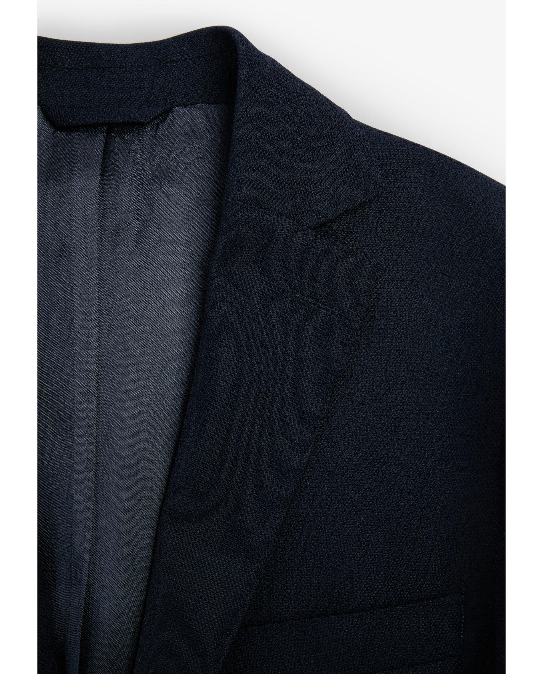 Blazer de Lã com Fecho de Botão Navy-3