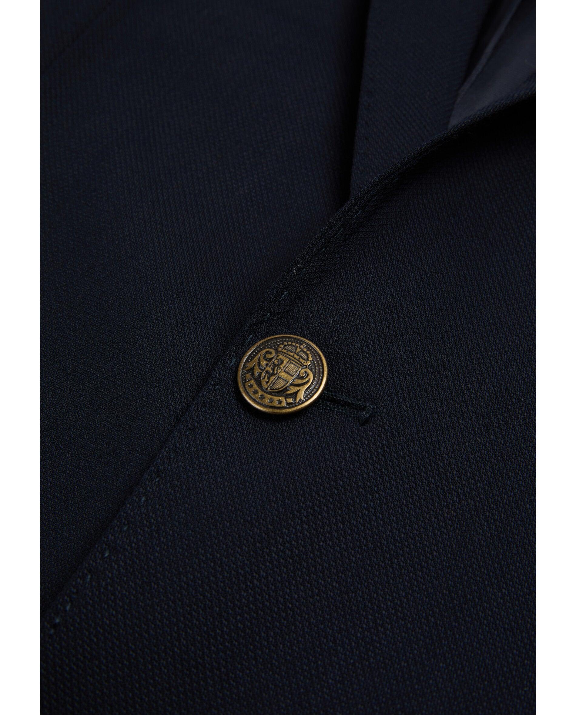 Blazer de Lã com Fecho de Botão Navy-4