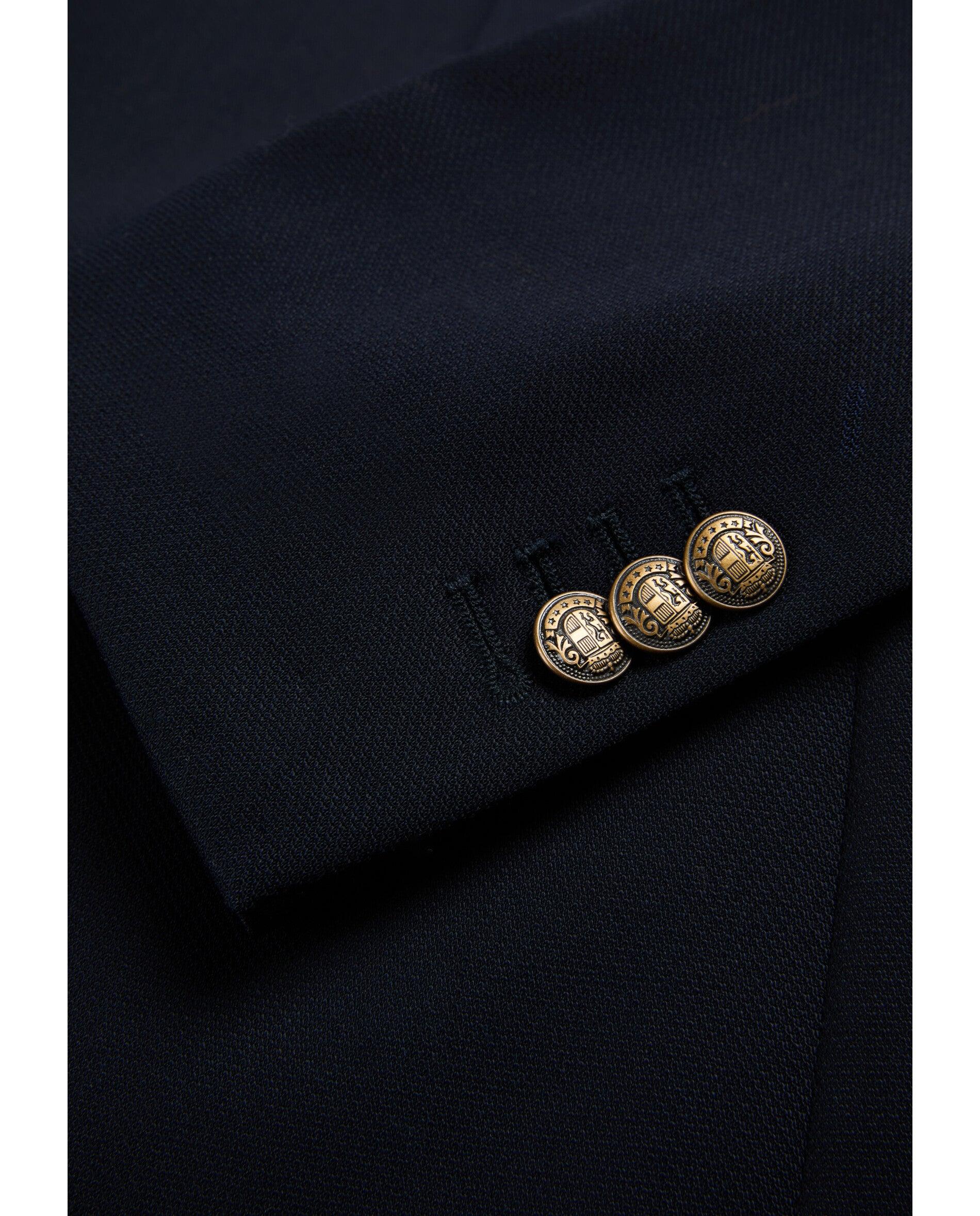 Blazer de Lã com Fecho de Botão Navy-5