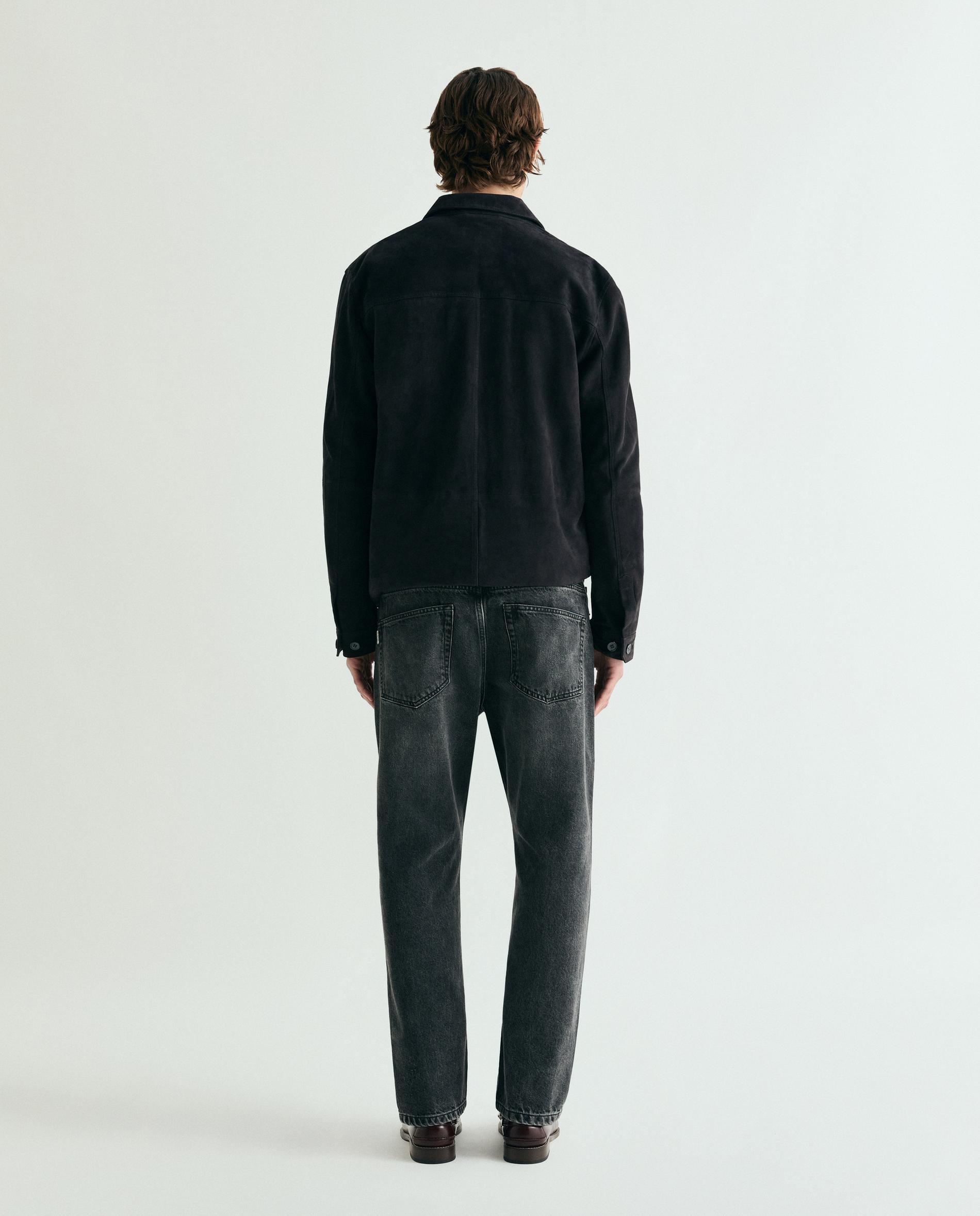 Jeans com Corte a Direito Cropped Preto-3