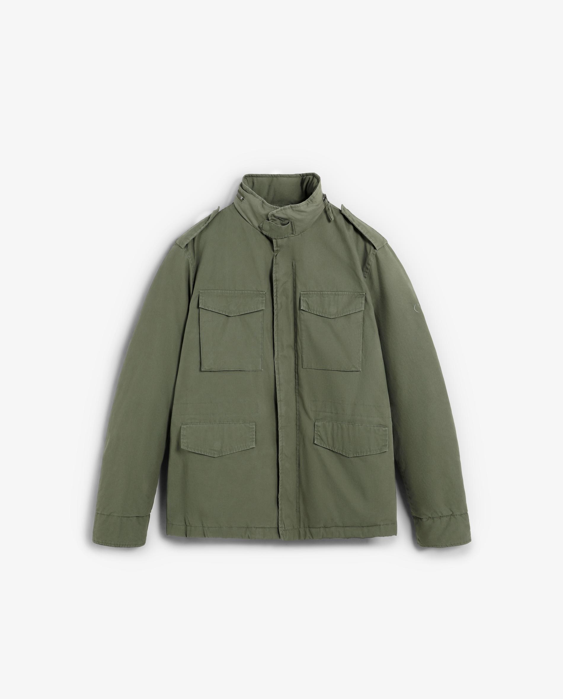 Casaco com Gola Alta com Presilha e Ombreiras Verde-militar-7