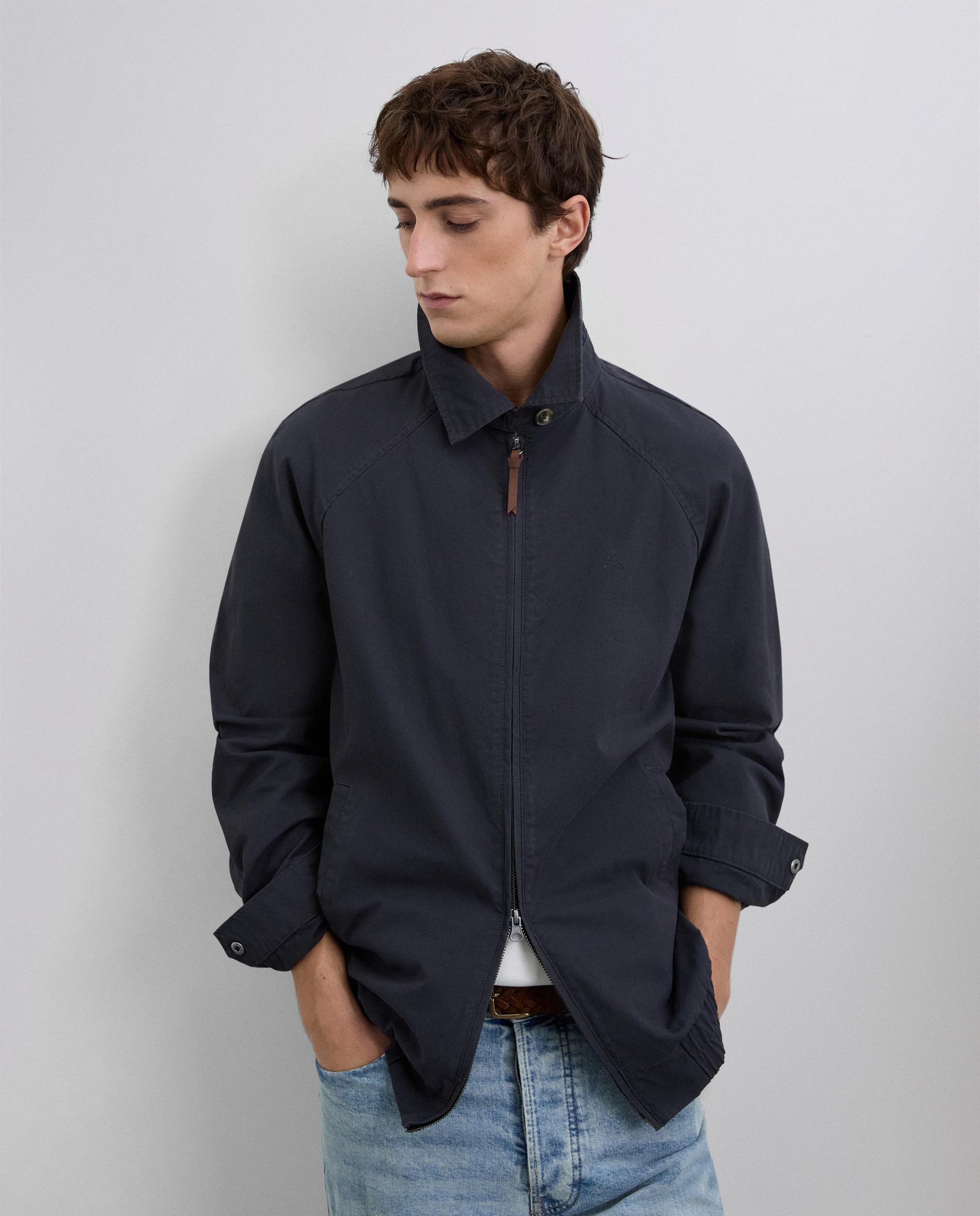 Blusão Bomber Regular Fit com Fecho Zip Azul-marinho-2