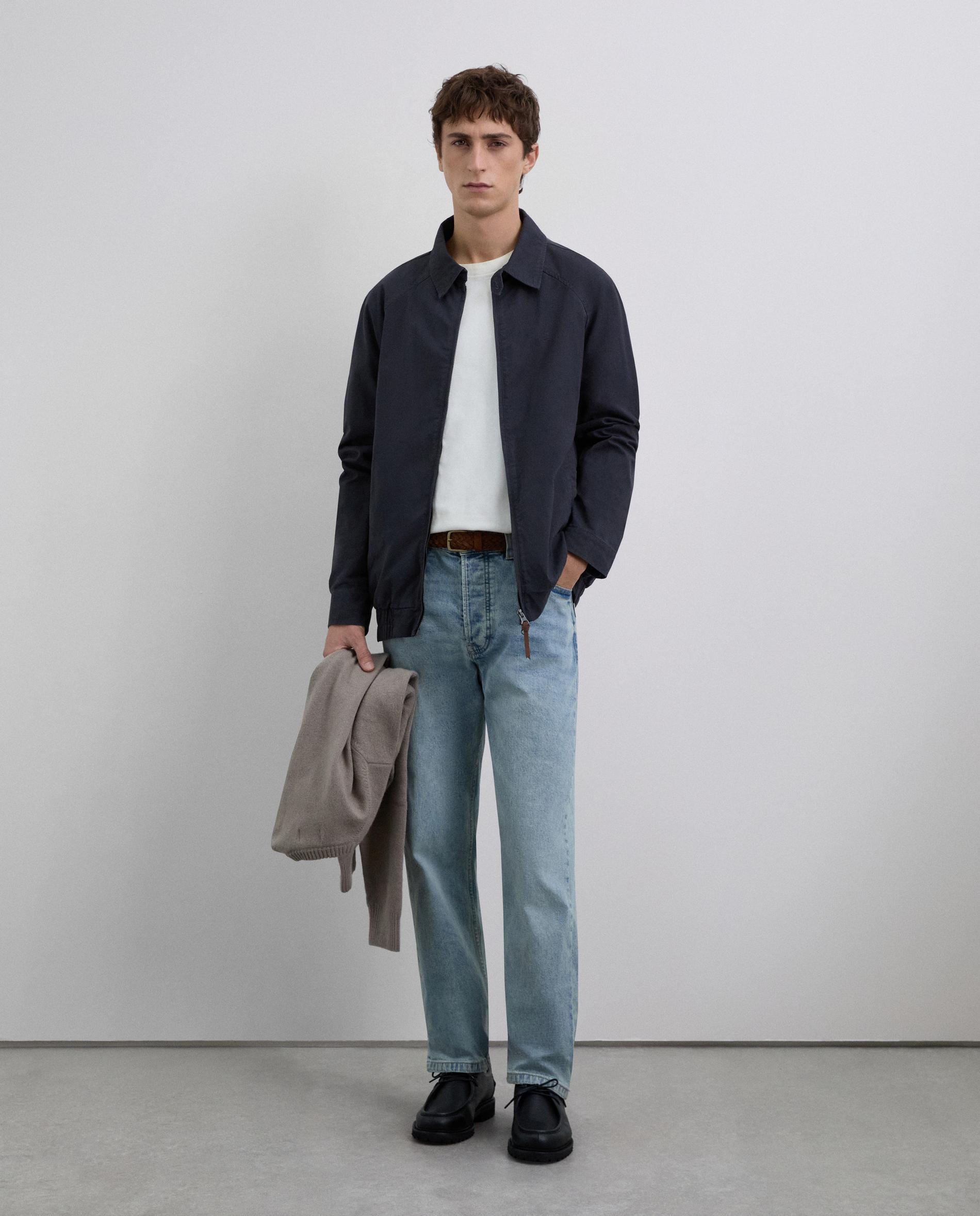 Blusão Bomber Regular Fit com Fecho Zip Azul-marinho-3