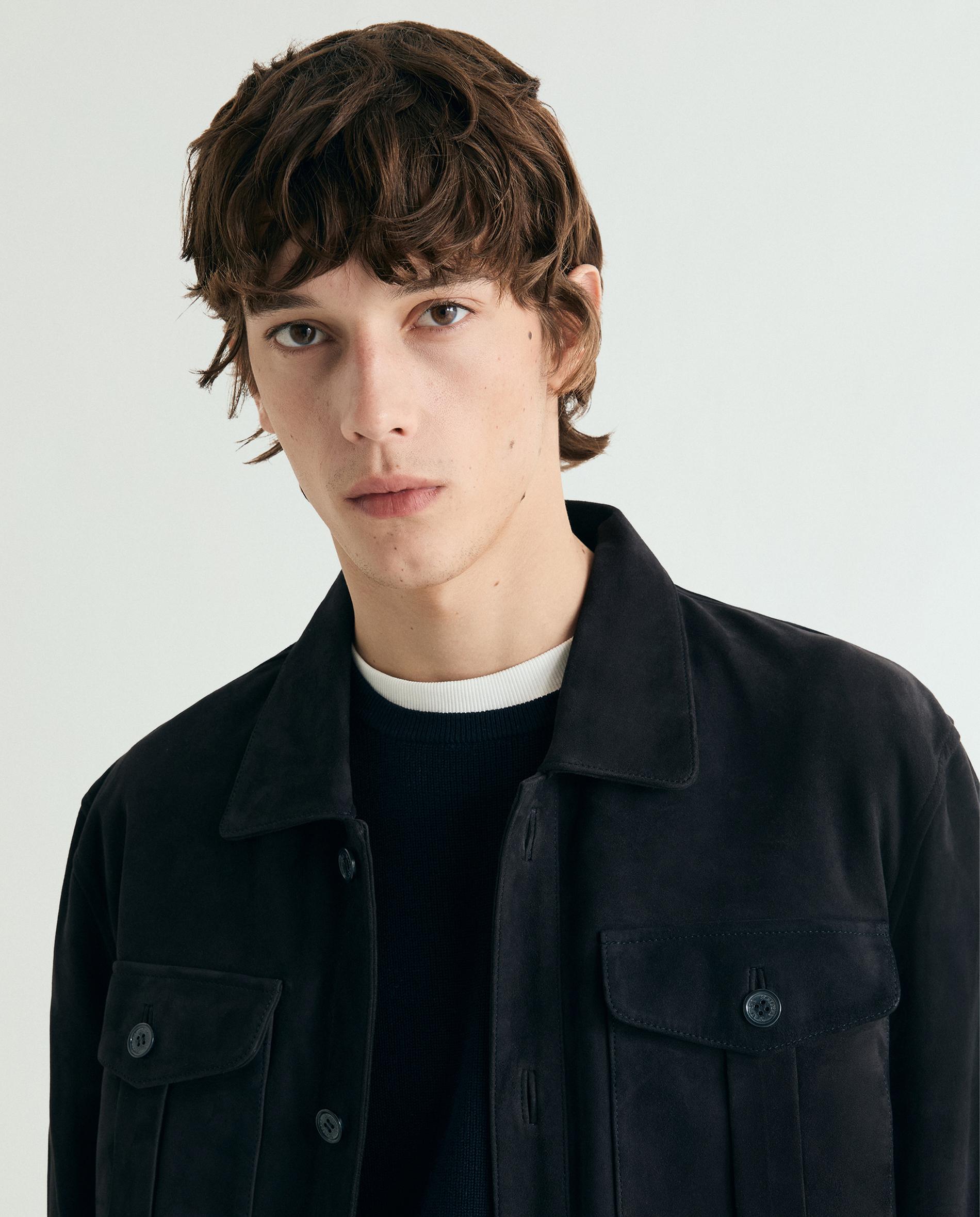 Sobrecamisa Regular de Pele Navy-4