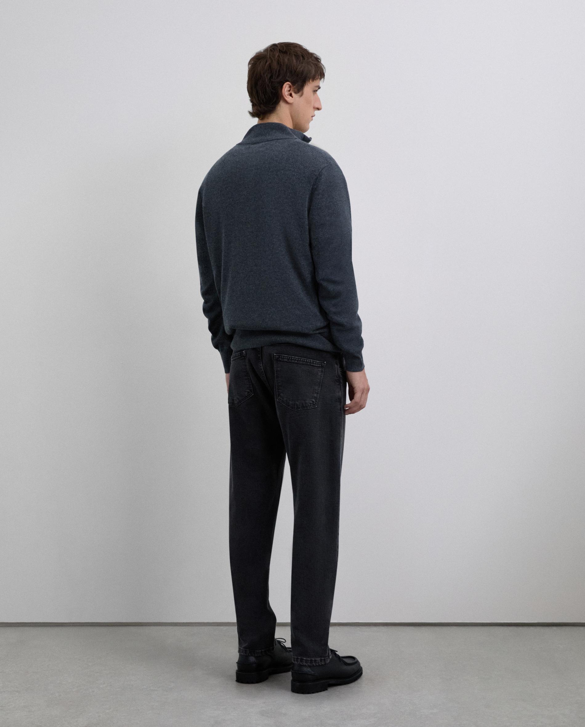 Jeans de Algodão Regular Fit Preto-3