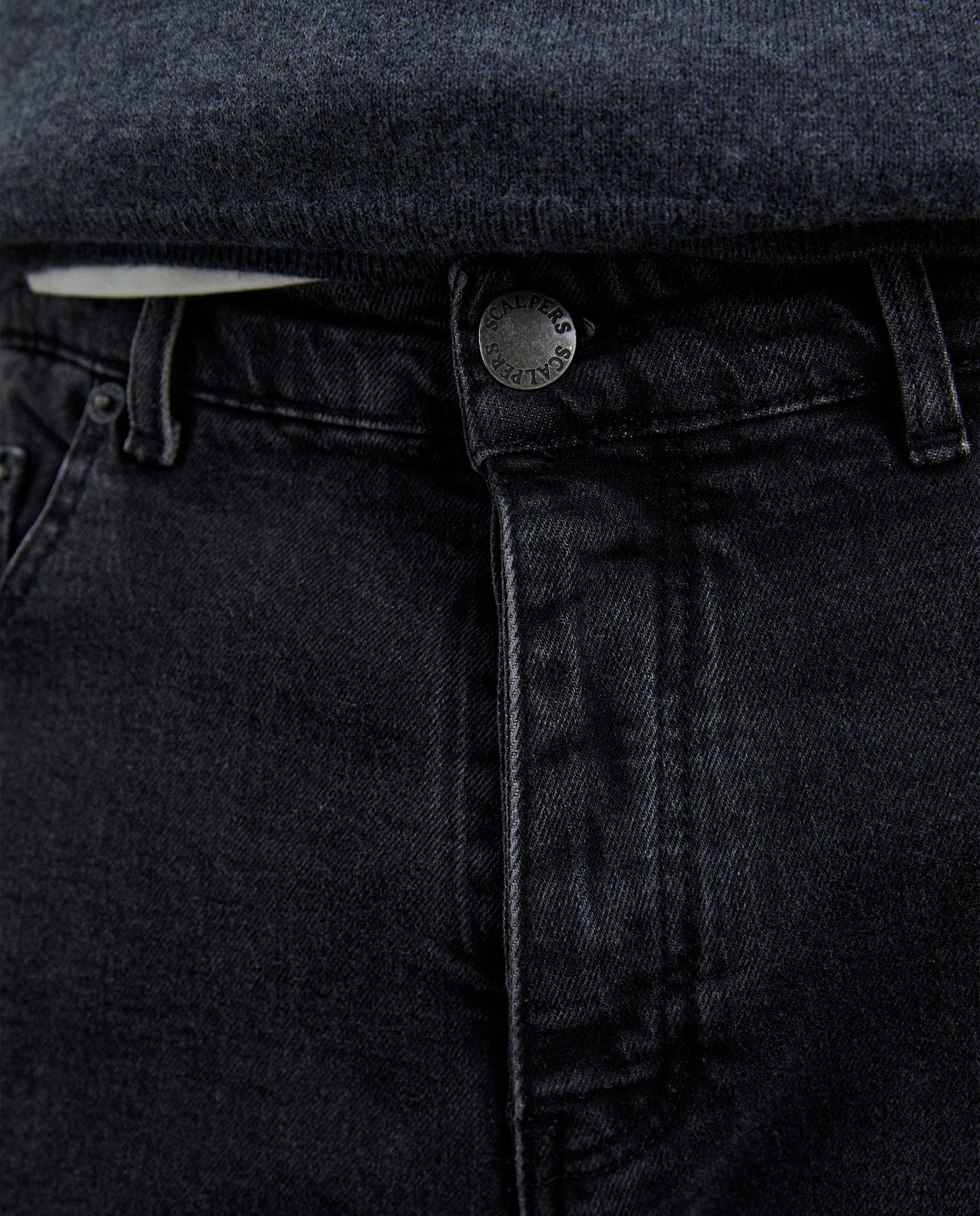 Jeans de Algodão Regular Fit Preto-4