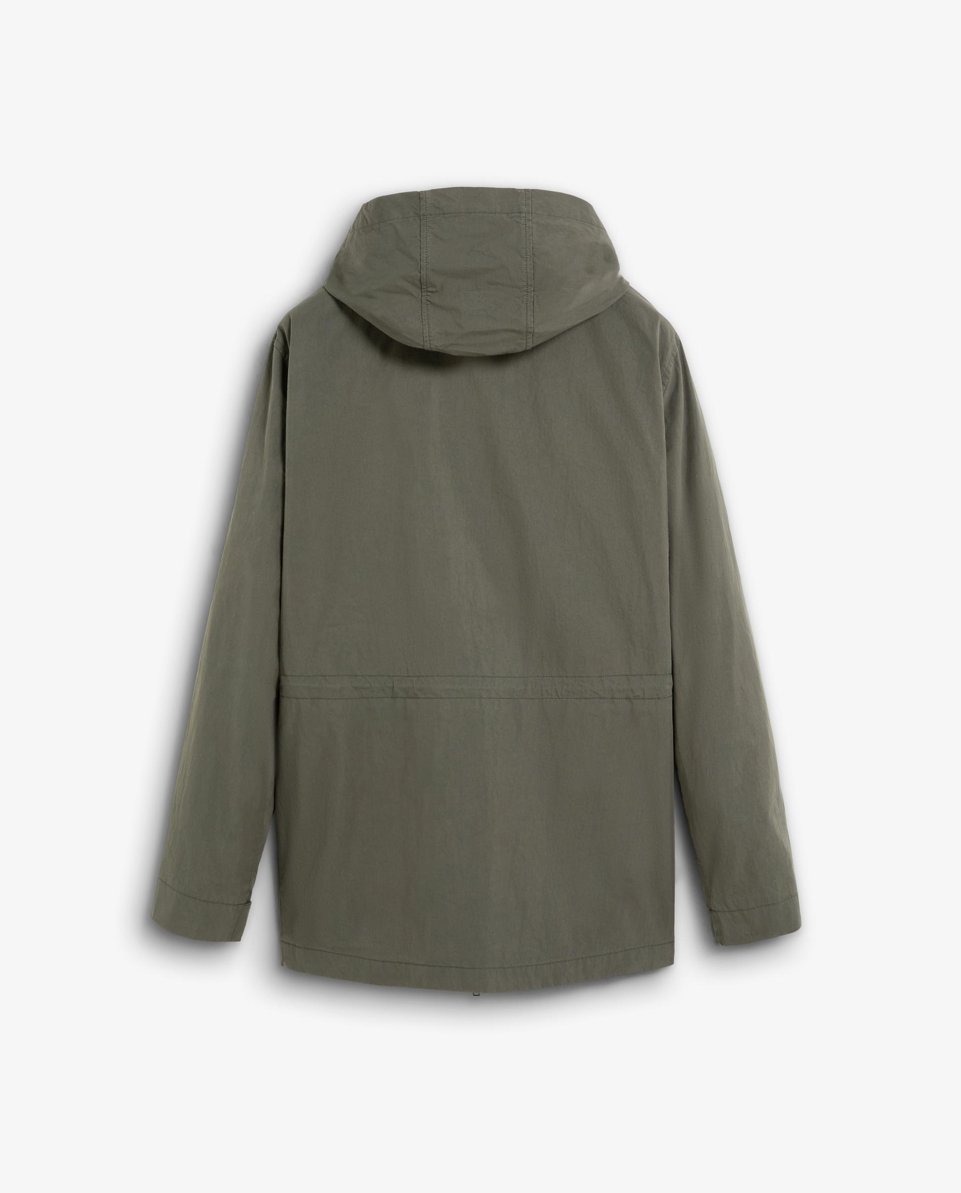 Parka com Capuz e Punhos Ajustáveis Verde-acinzentado-9