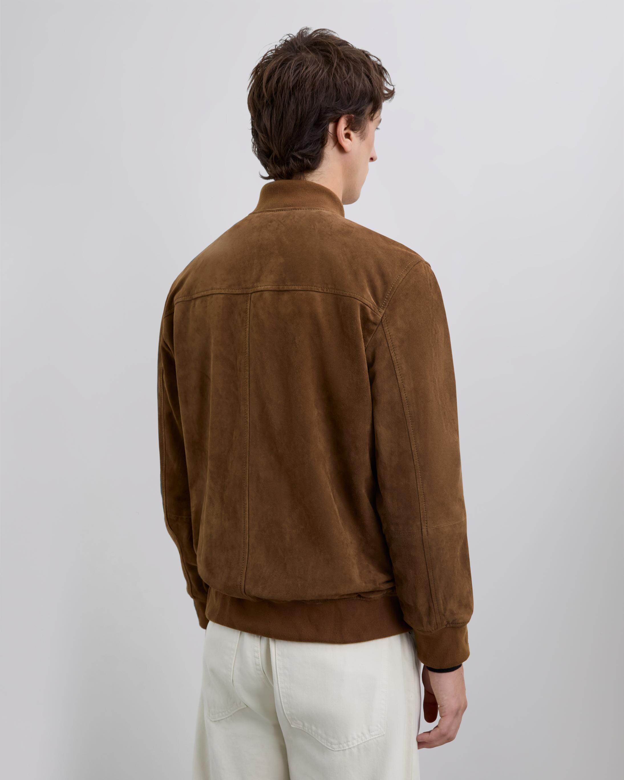 Blusão Bomber de Pele Regular Fit Castanho-3