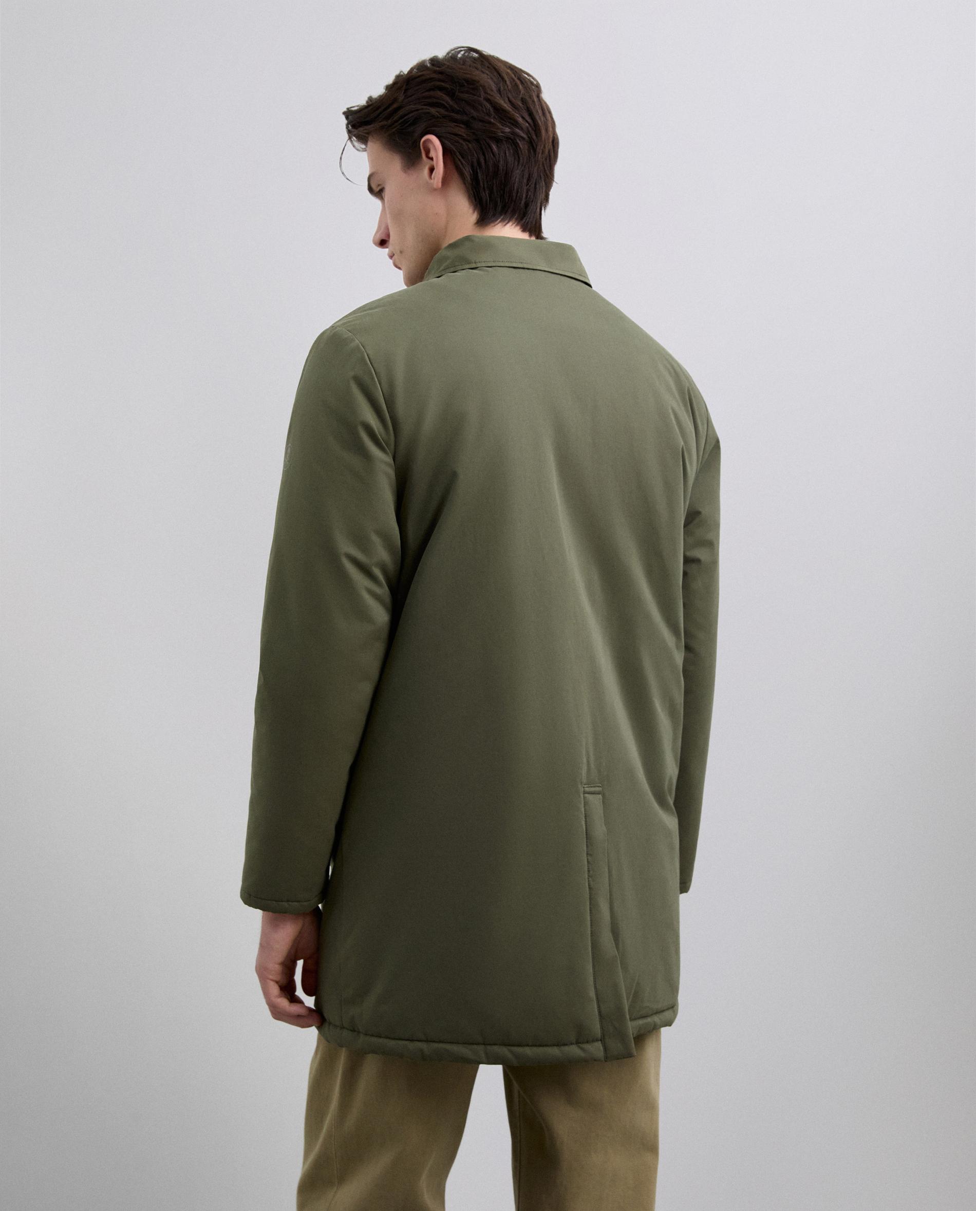Parka com Abertura Posterior e Capuz Ajustável Verde-militar-3