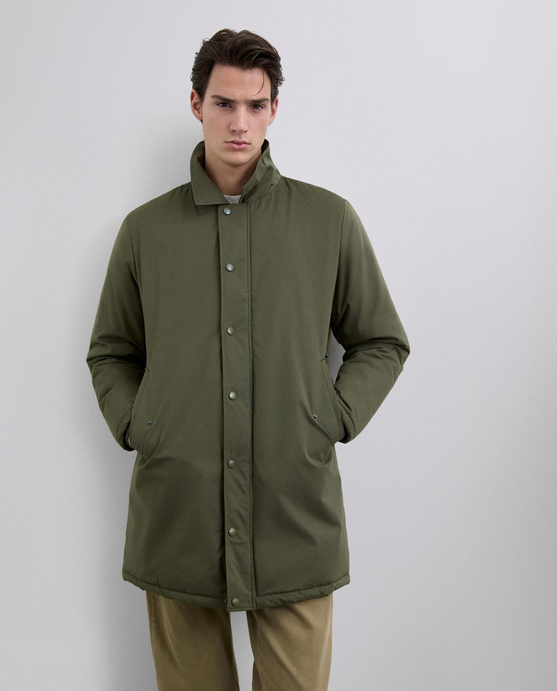 Parka com Abertura Posterior e Capuz Ajustável Verde-militar-5