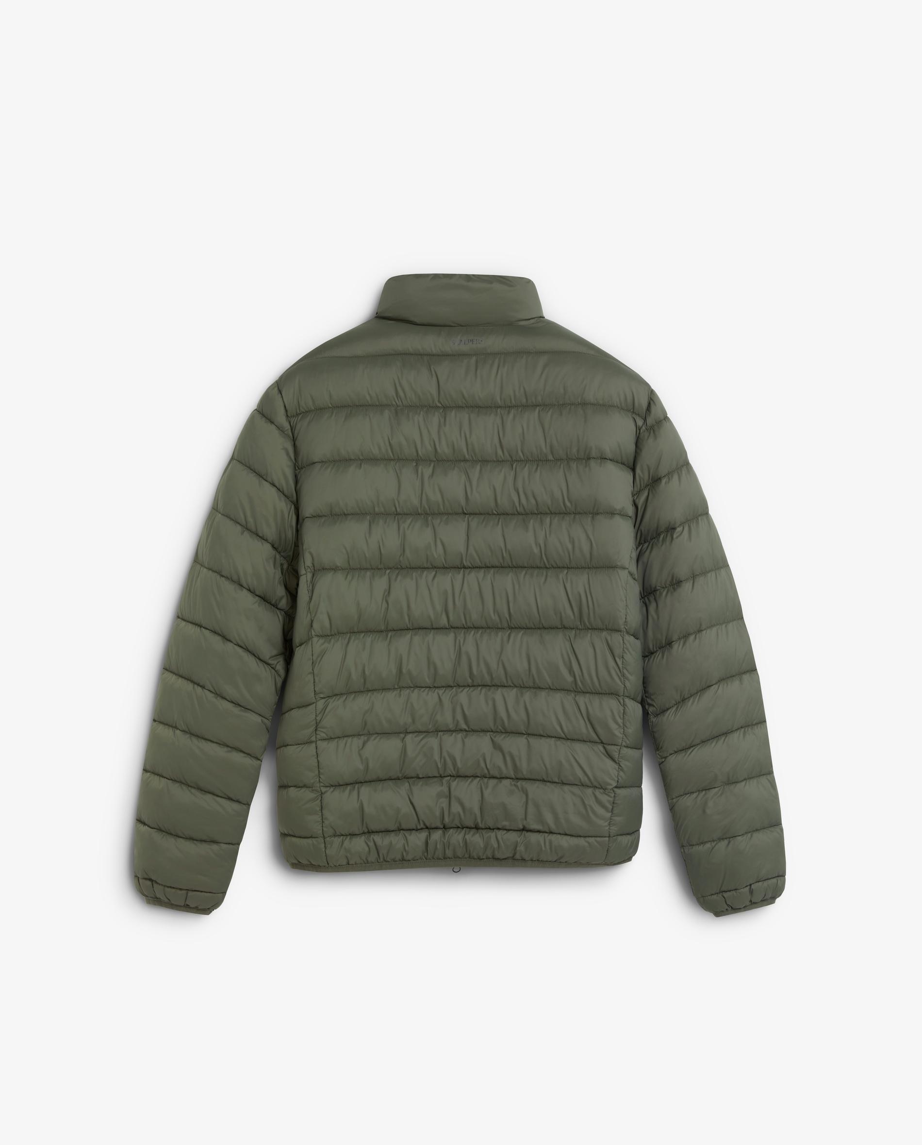 Plumífero Acolchoado de Gola Alta e Fecho Zip Caqui-6