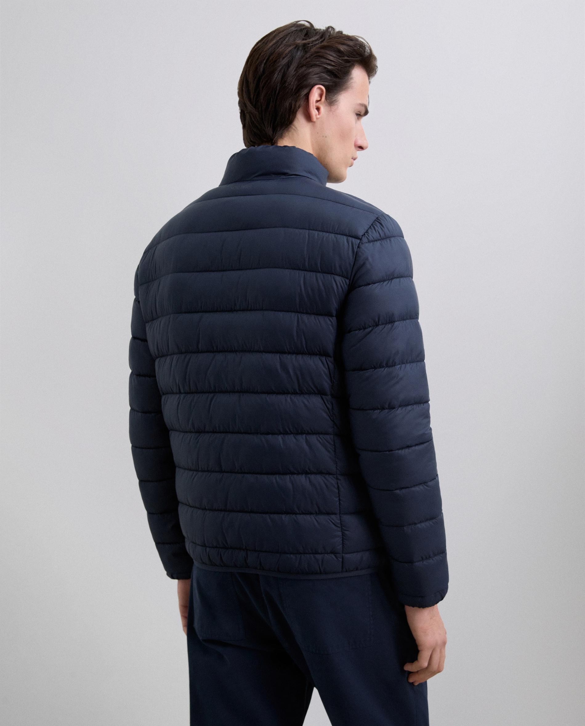 Casaco Acolchoado Liso com Fecho Zip Azul-marinho-3