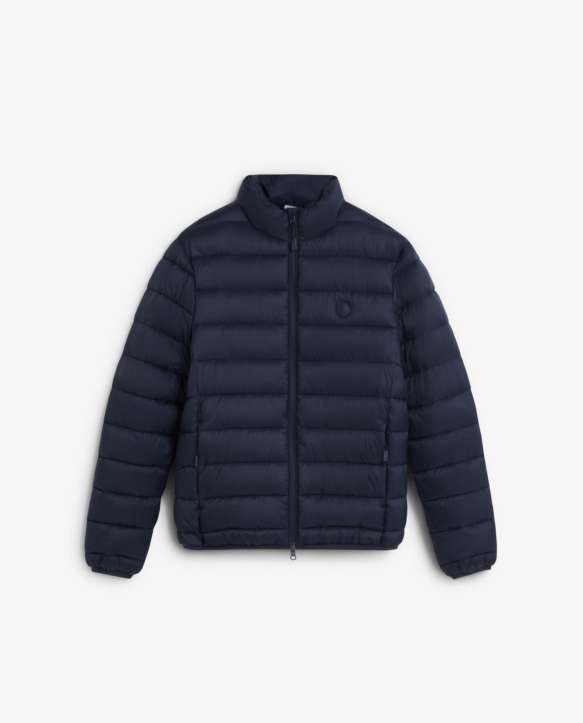 Casaco Acolchoado Liso com Fecho Zip Azul-marinho-5