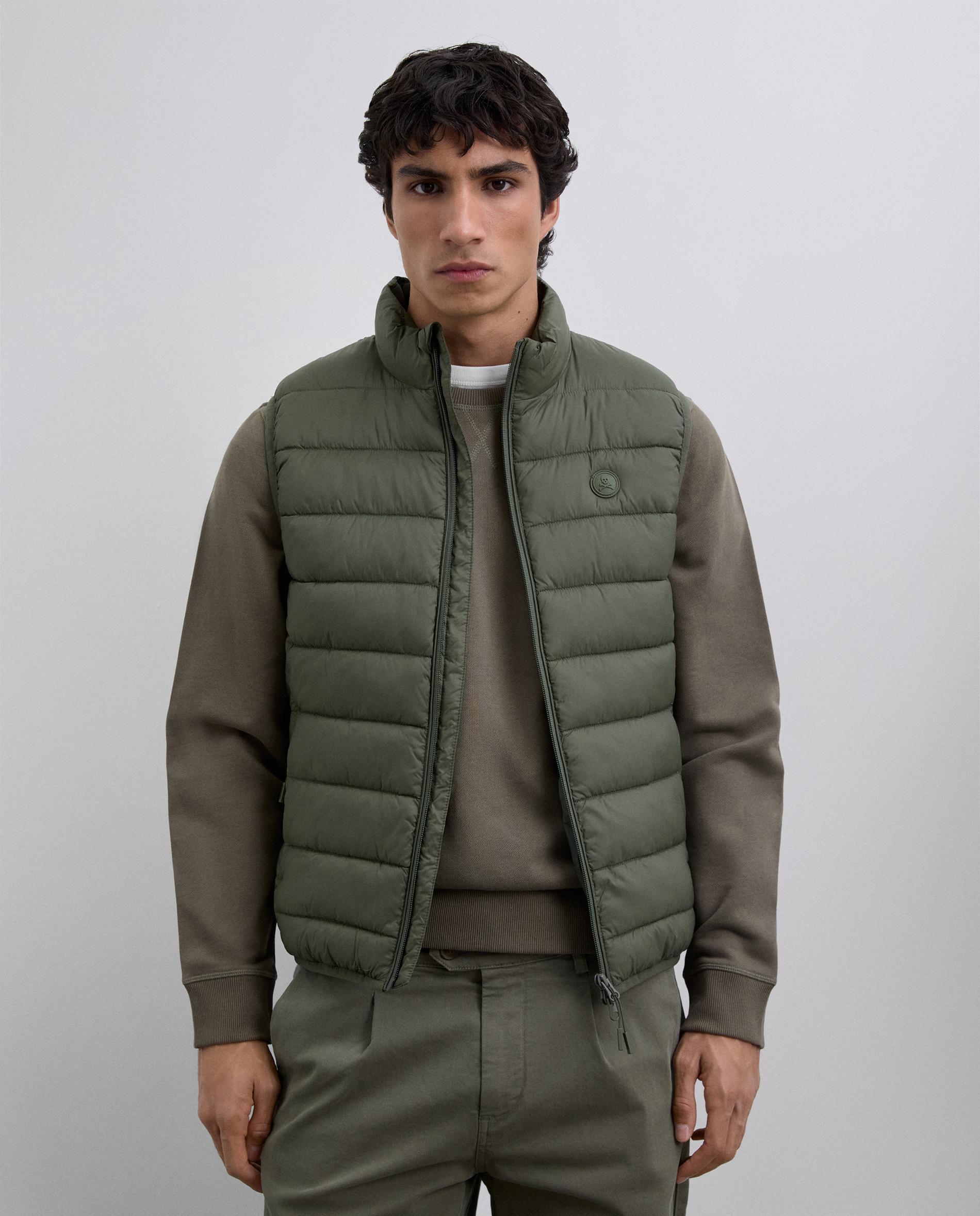 Colete Sobretudo Acolchoado Regular Fit Verde-militar-1