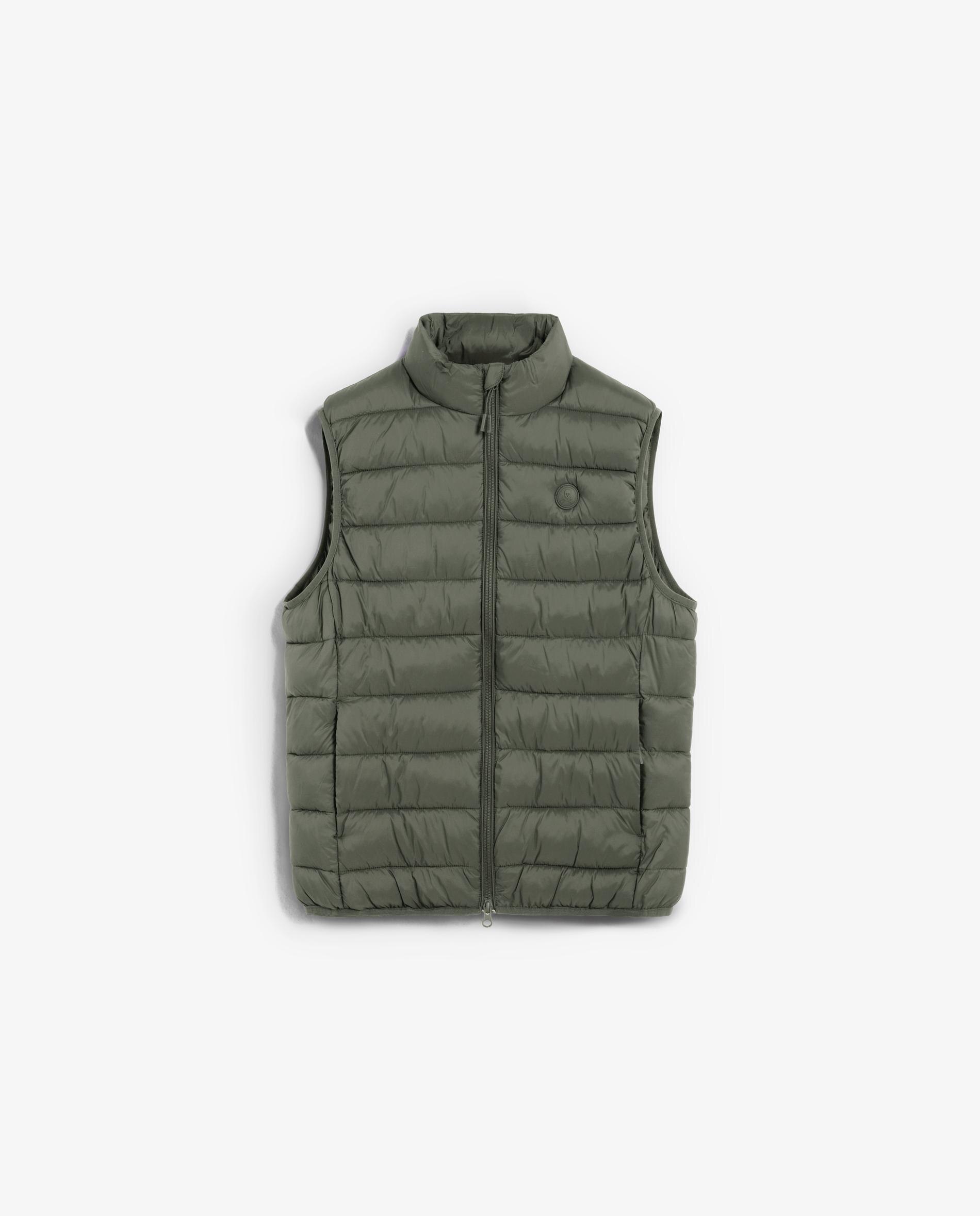 Colete Sobretudo Acolchoado Regular Fit Verde-militar-5