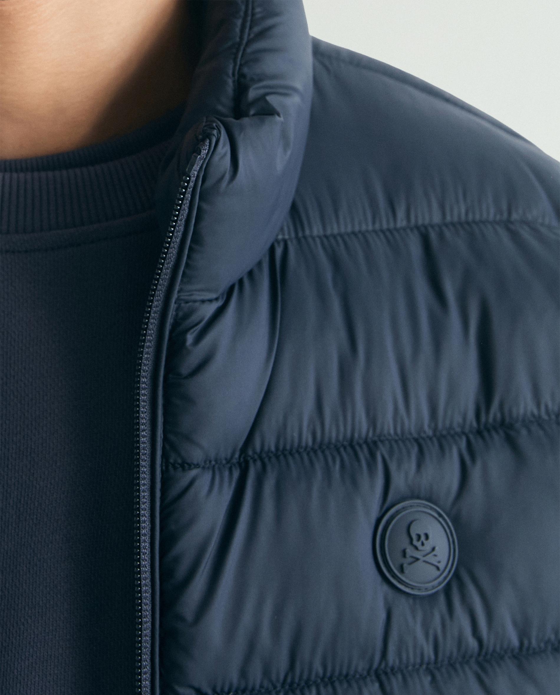 Colete Repelente À Água com Fecho Zip Azul-marinho-4