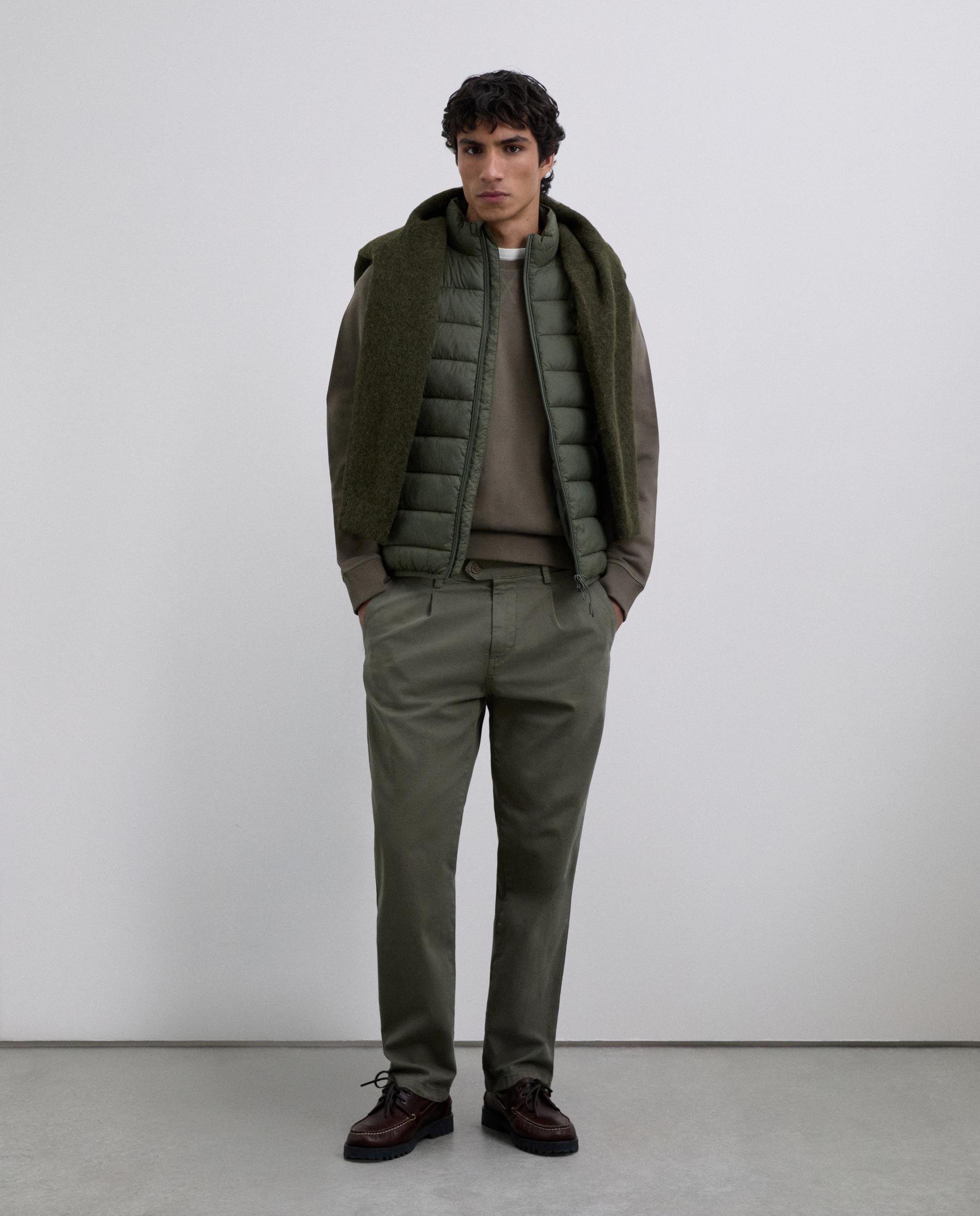 Colete Sobretudo Acolchoado Regular Fit Verde-militar-3