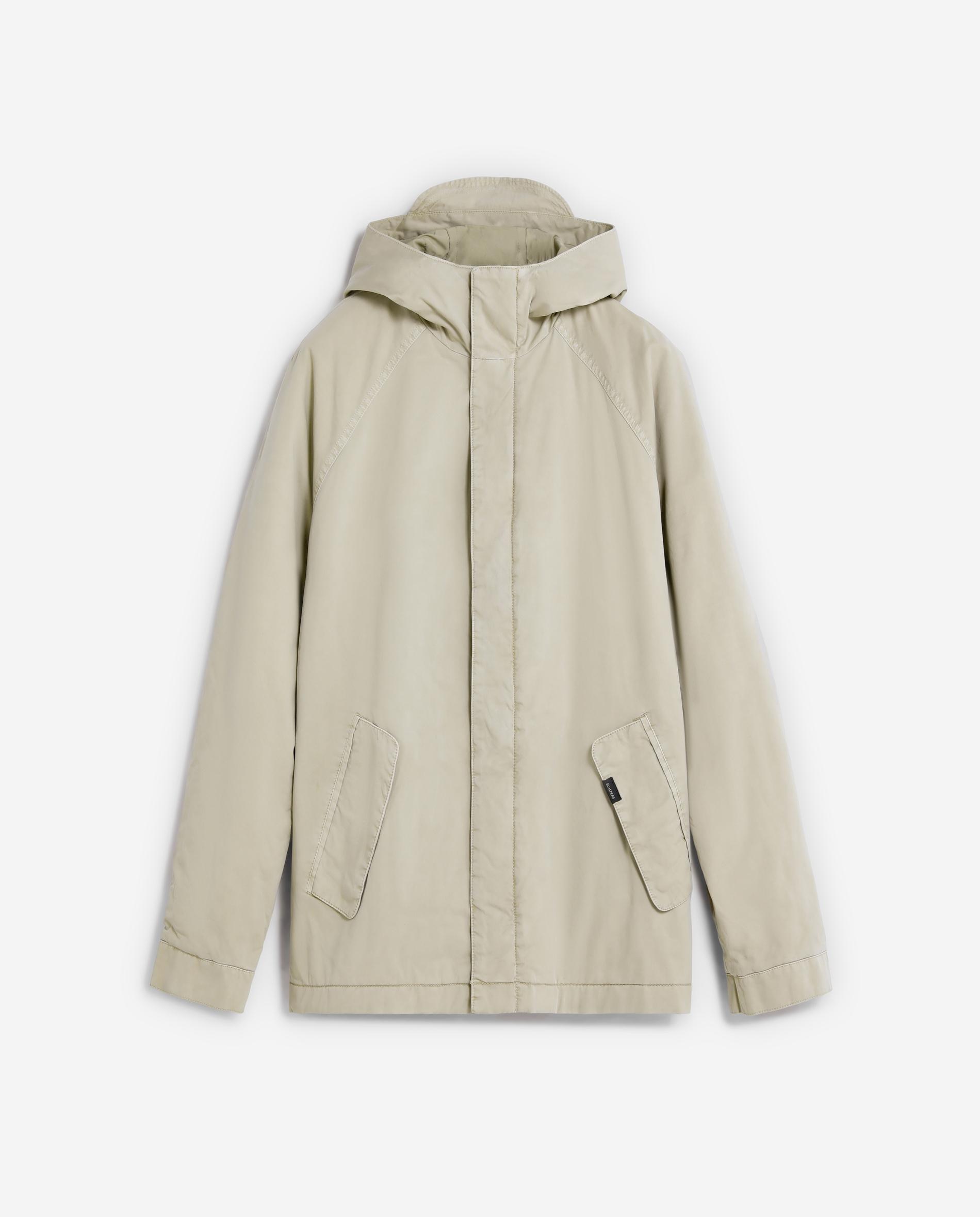 Parka Leve com Capuz Fixo Natural-5