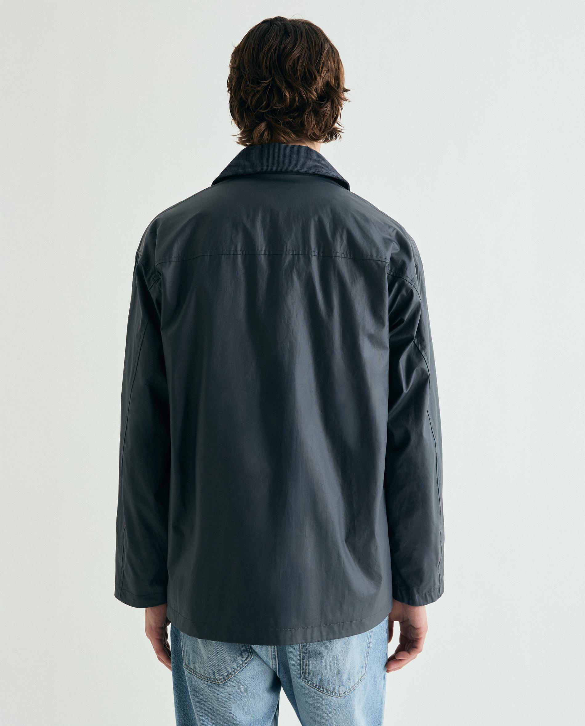 Parka com Gola Tipo Camisa e Fecho de Snaps Azul-marinho-3