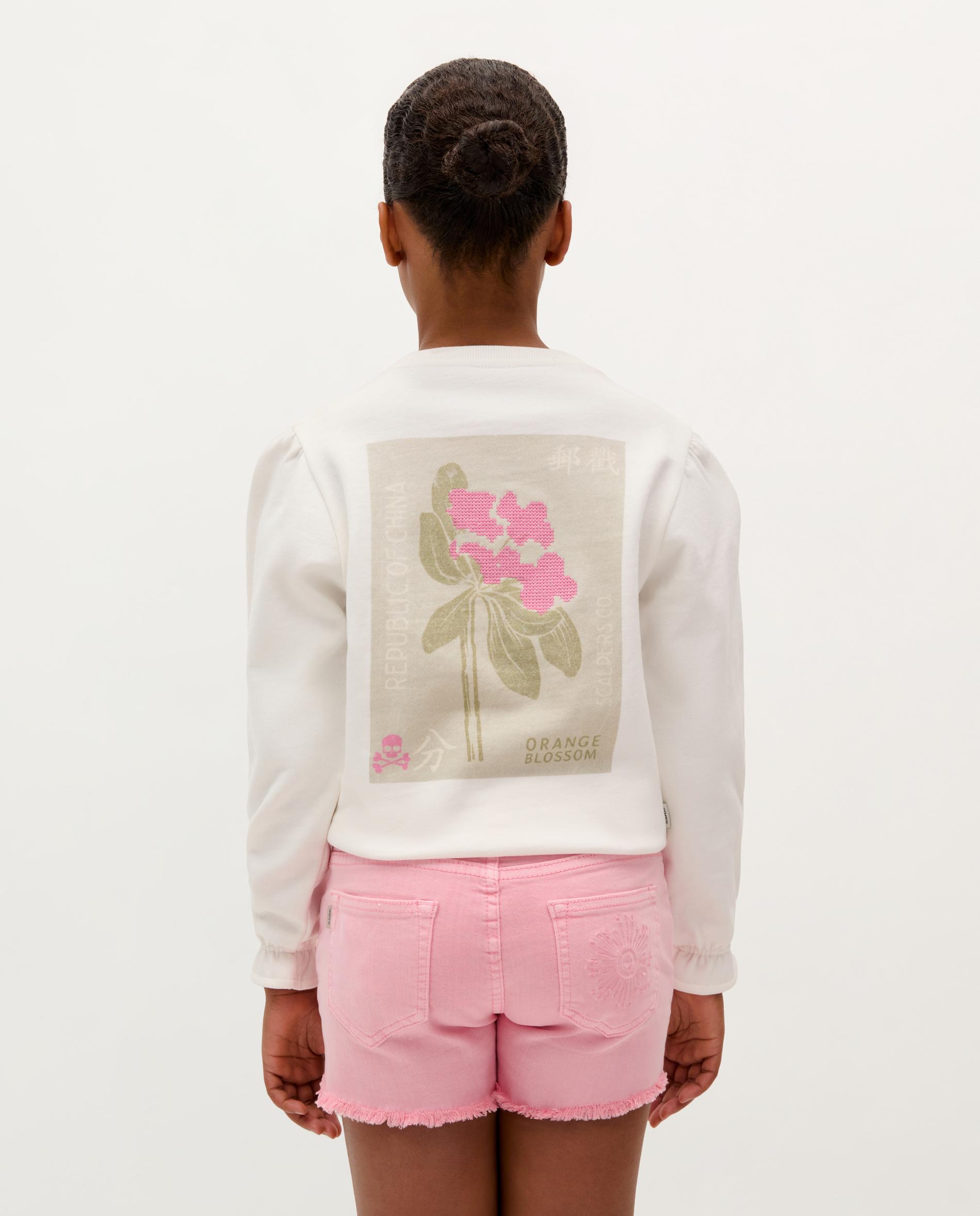 Sweatshirt Infantil de Algodão com Detalhe Franzido Branco-2