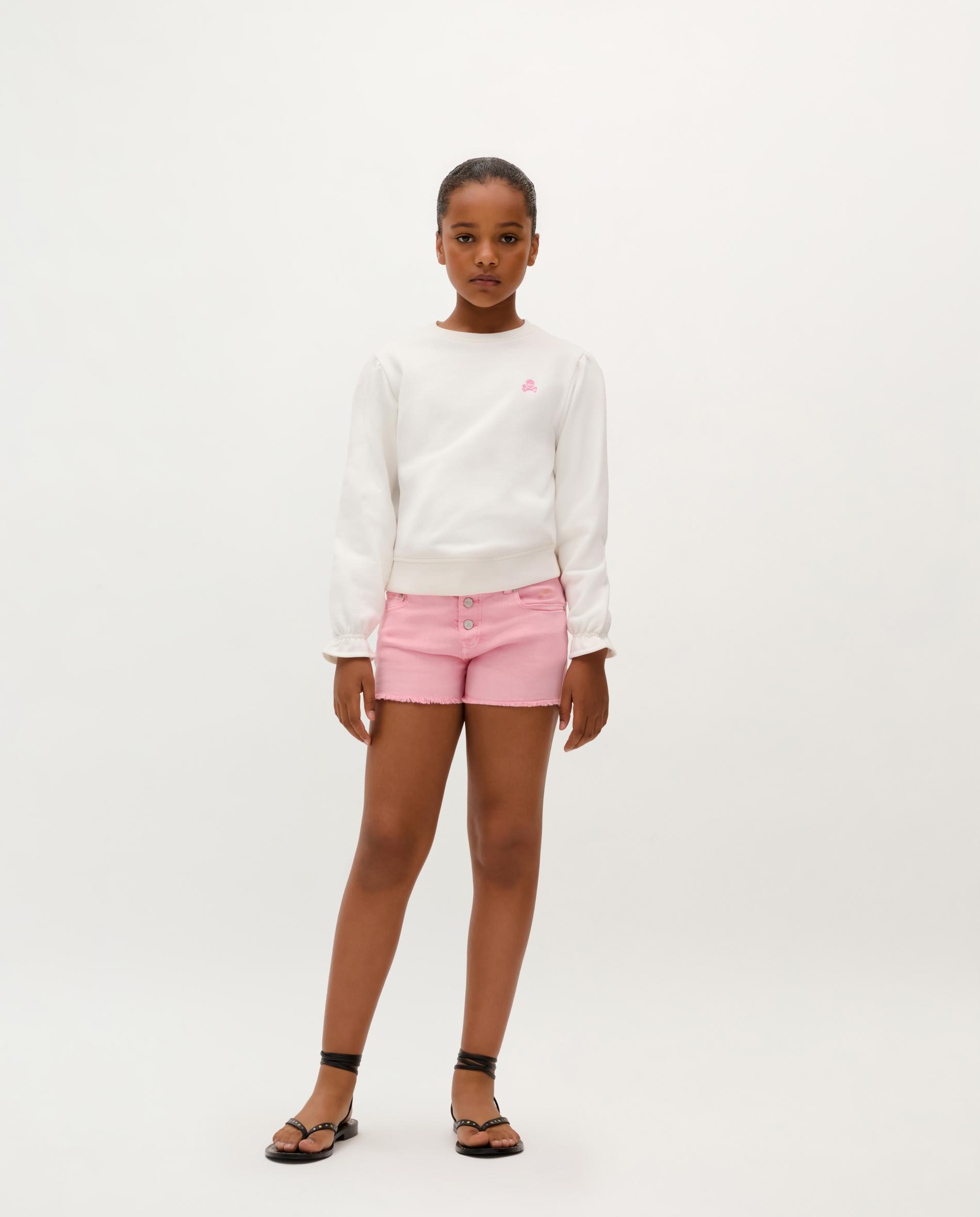 Sweatshirt Infantil de Algodão com Detalhe Franzido Branco-3
