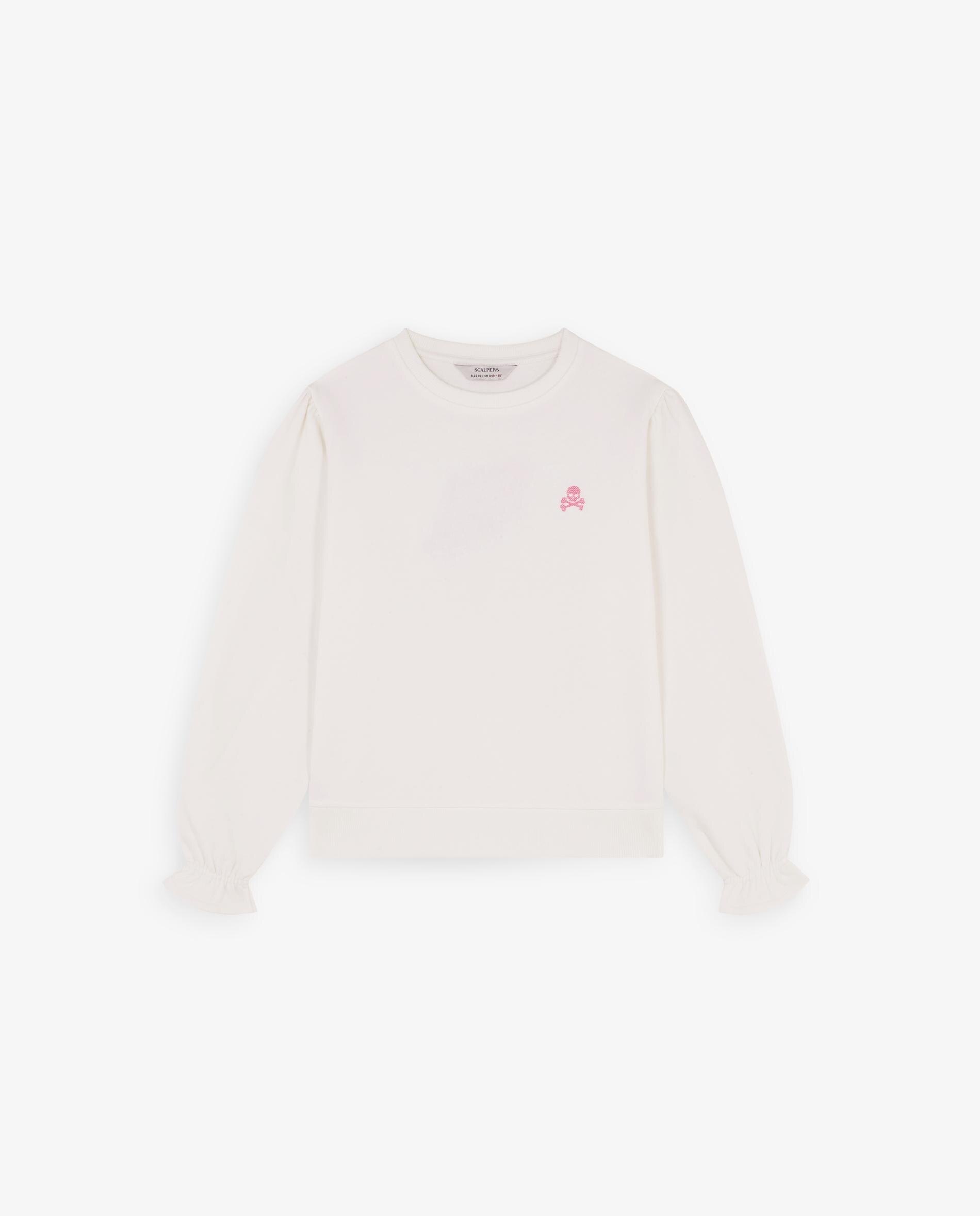 Sweatshirt Infantil de Algodão com Detalhe Franzido Branco-4