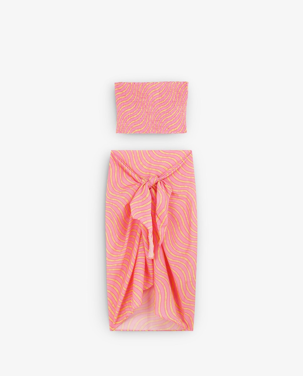 Set Páreo e Top de Algodão Rosa-1