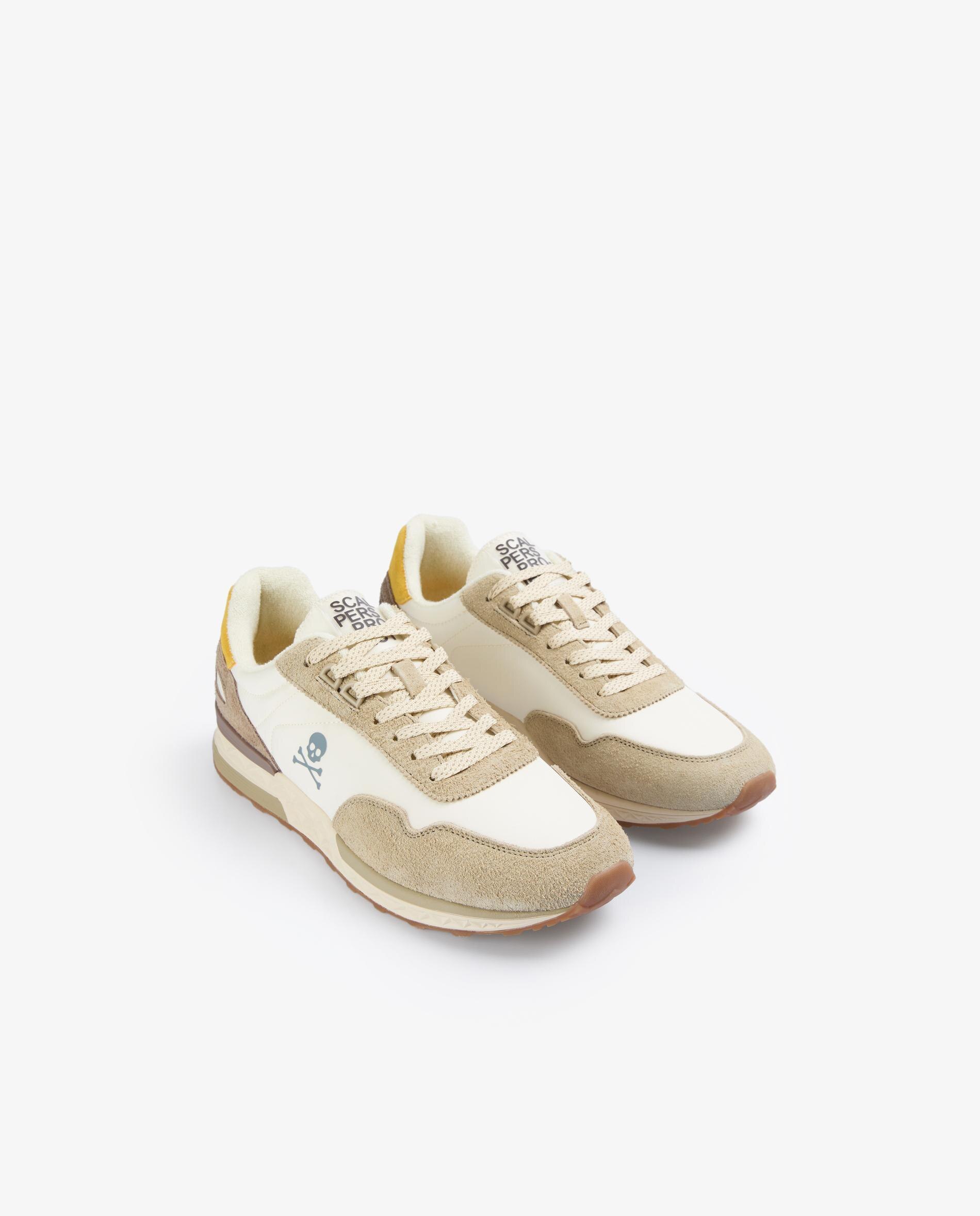 Sapatilhas Desportivas com Caveira em Contraste Branco/Amarelo-2