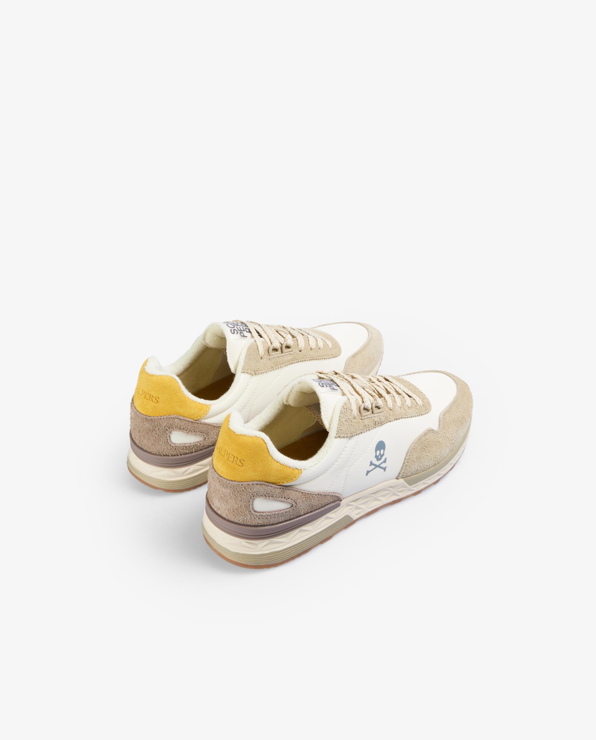 Sapatilhas Desportivas com Caveira em Contraste Branco/Amarelo-3