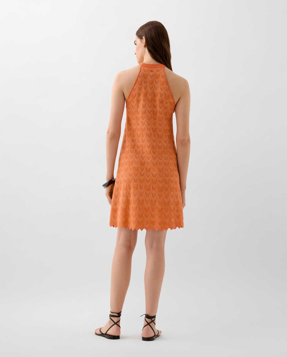 Vestido Curto com Decote Halter Laranja-2