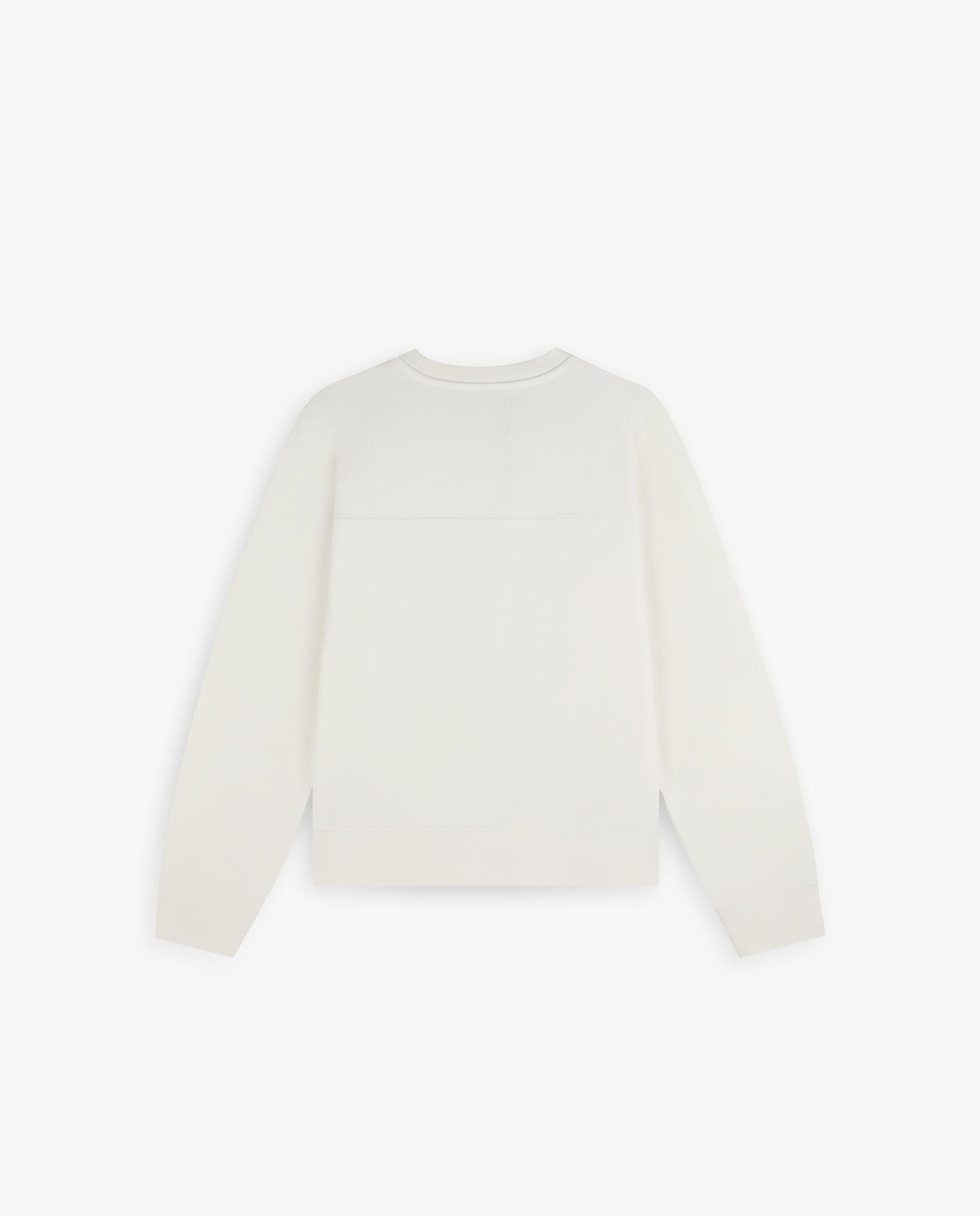Sweatshirt Básica de Algodão com Gola Redonda Branco-marfim-2