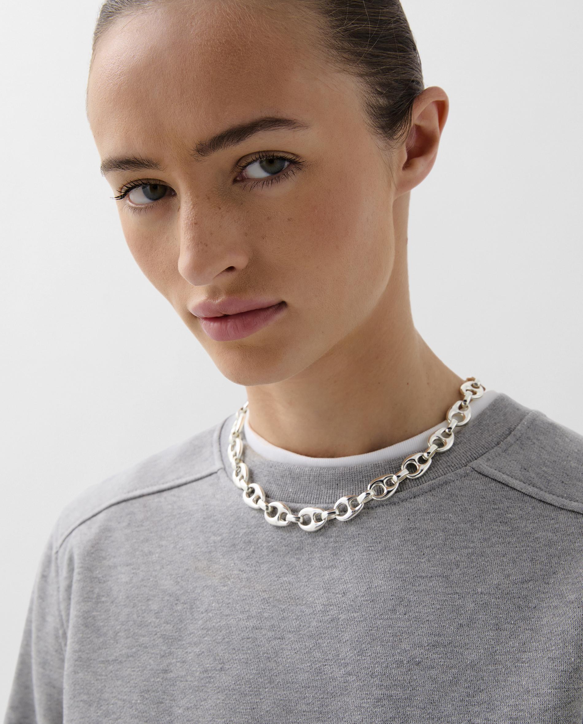 Sweatshirt Básica de Algodão com Gola Redonda Cinzentos-3