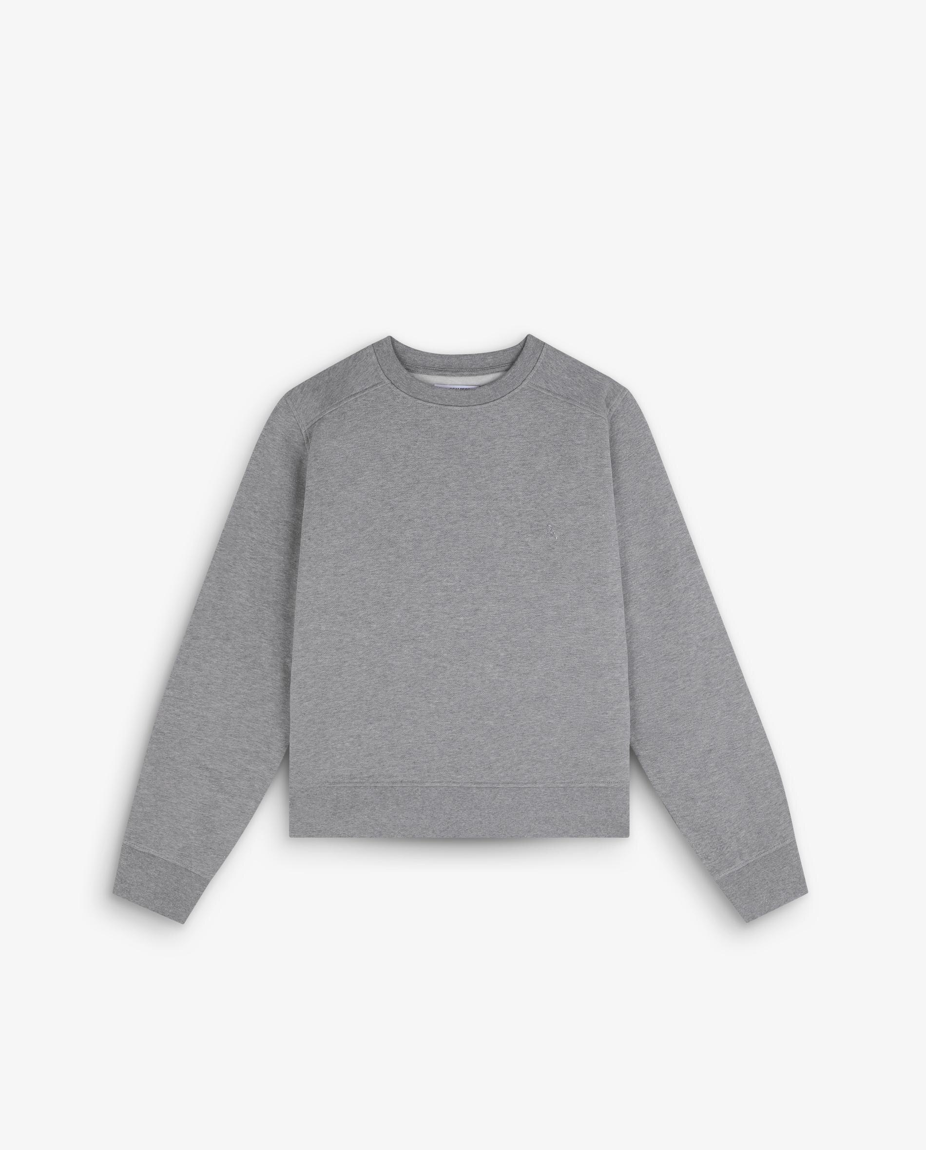 Sweatshirt Básica de Algodão Cinzento-5